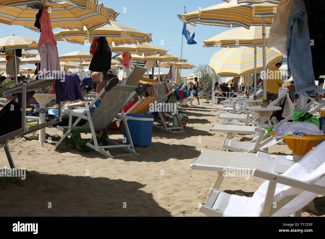 Il Lido di Jesolo è la zona della spiaggia di Jesolo in provincia di Venezia in Italia. Foto Stock