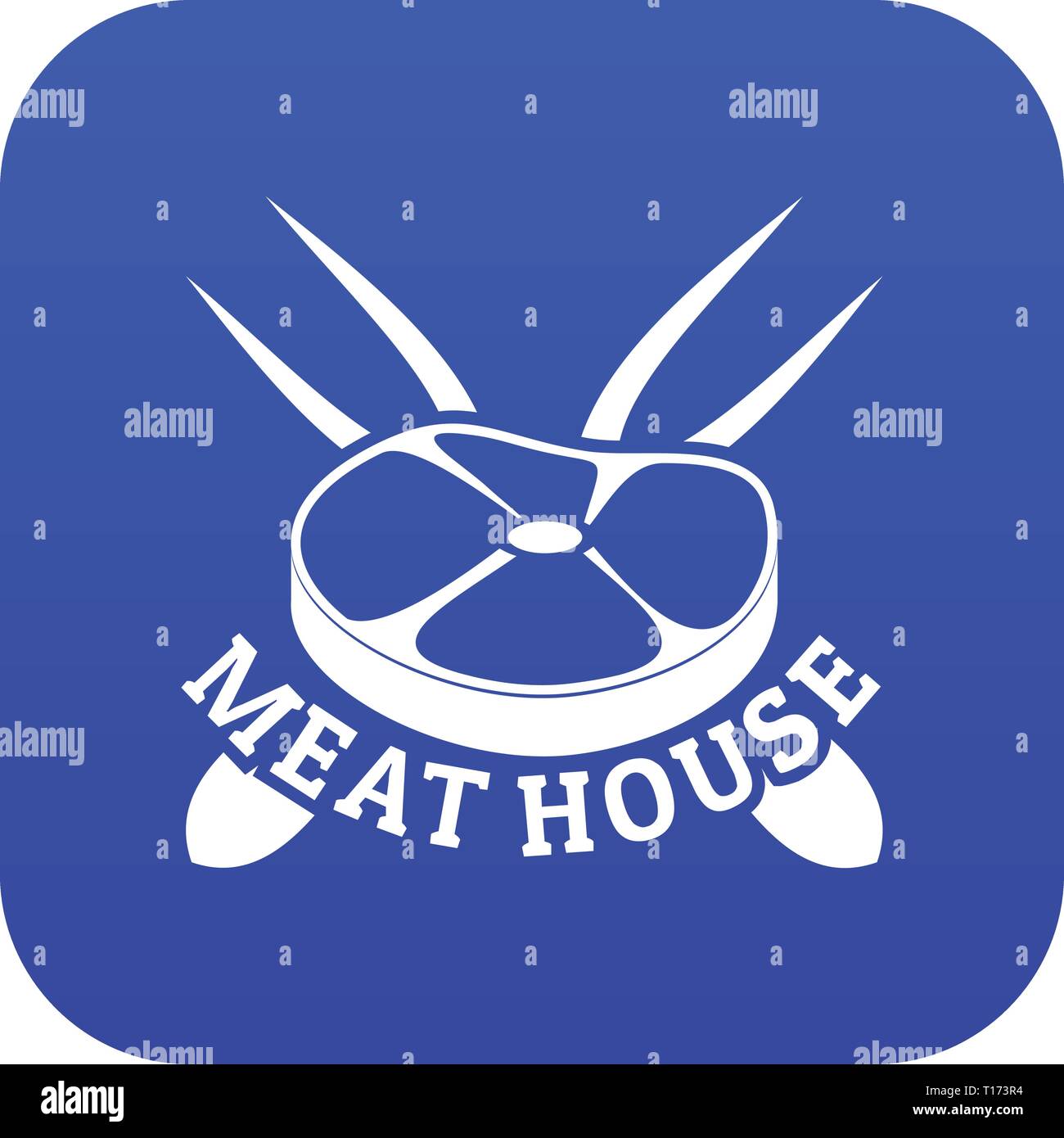 Casa di carne icona vettore blu Illustrazione Vettoriale