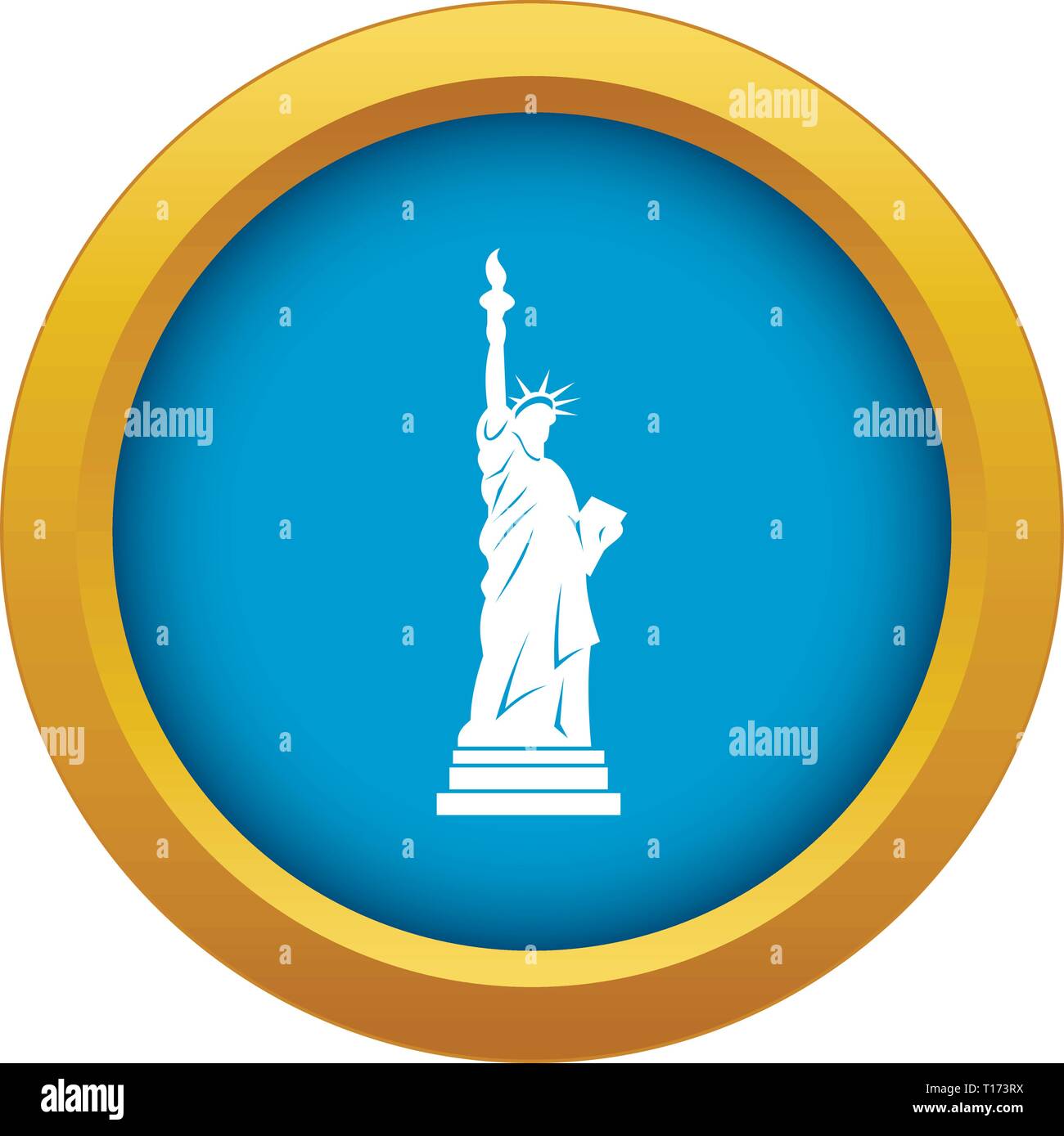 Statua della Libertà icona vettore blu isolato Illustrazione Vettoriale