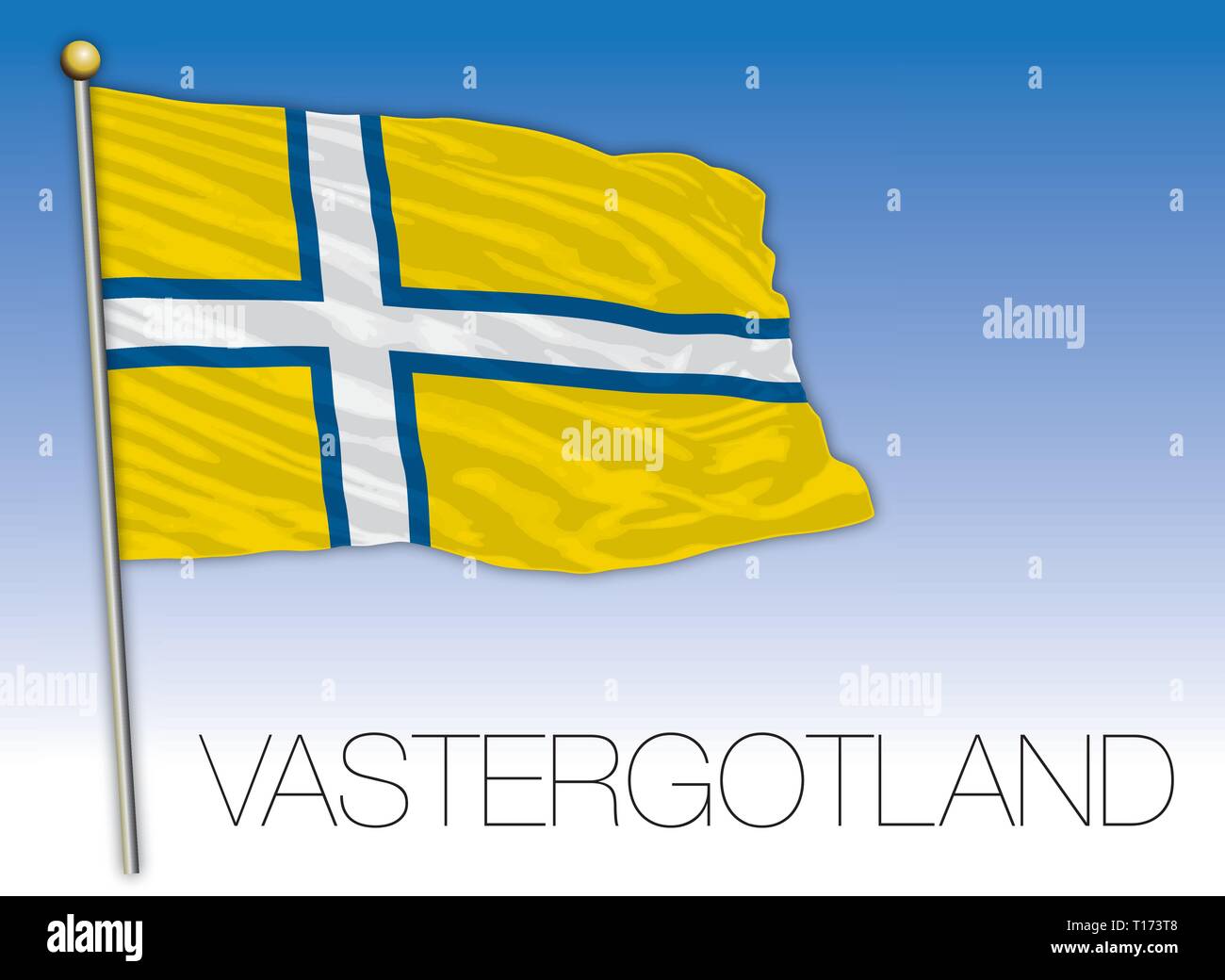 Vastergotland bandiera regionale, Svezia, illustrazione vettoriale Illustrazione Vettoriale