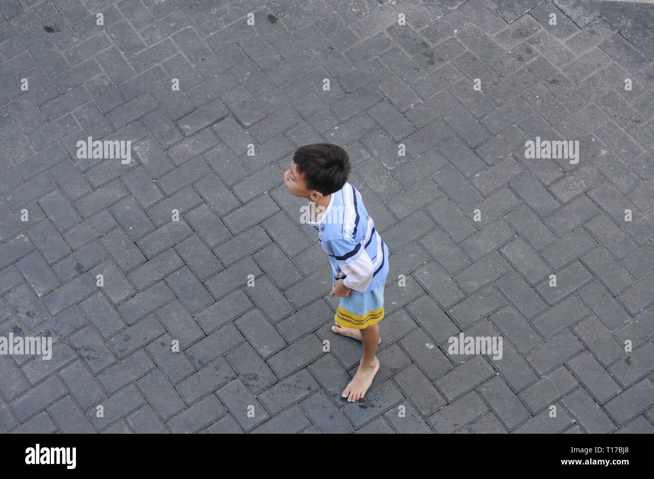 Un bambini a forte la voce Foto Stock