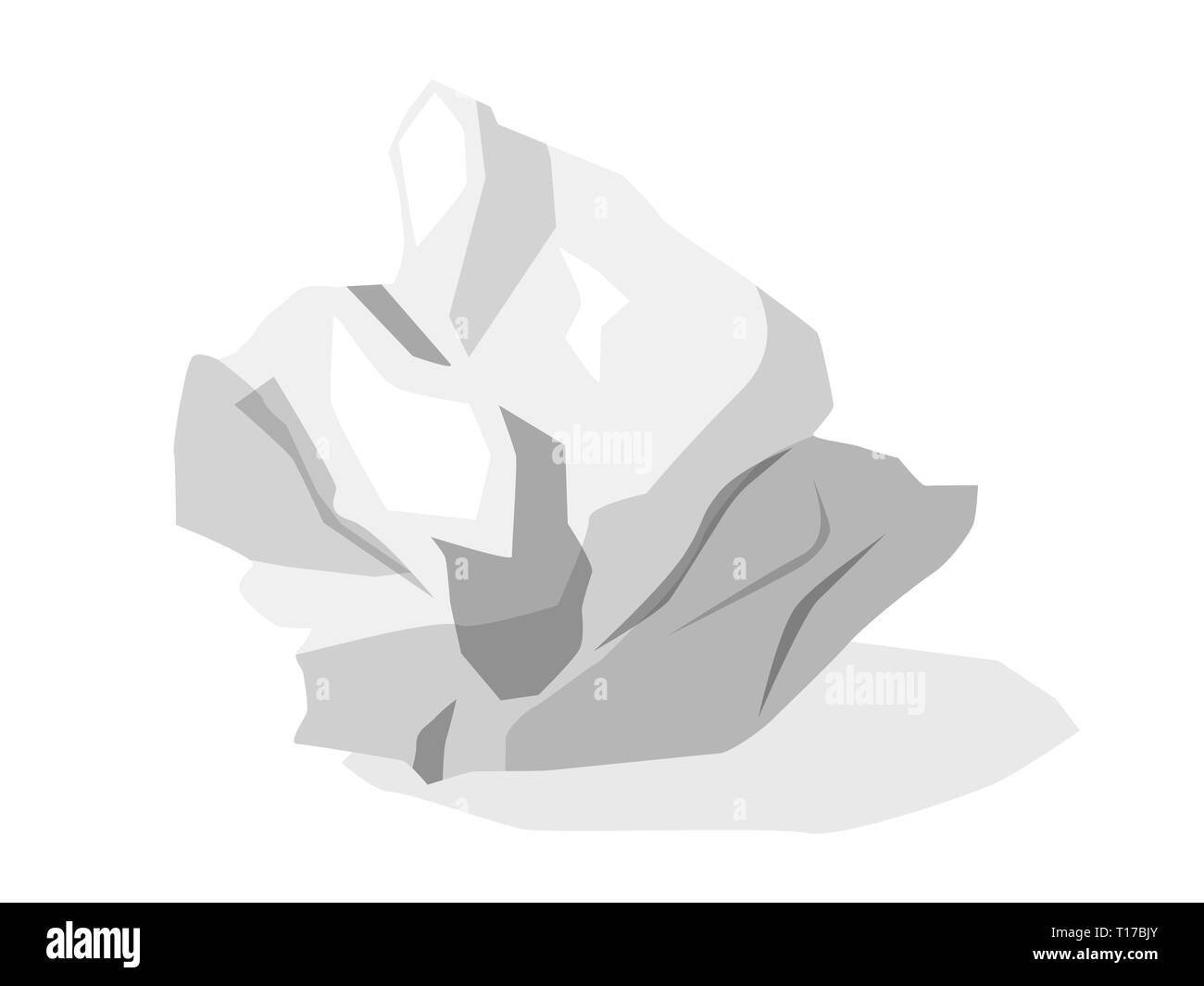 Carta sgualcita sfera isolata su bianco. Recyclying o Idea di lavoro concept Foto Stock