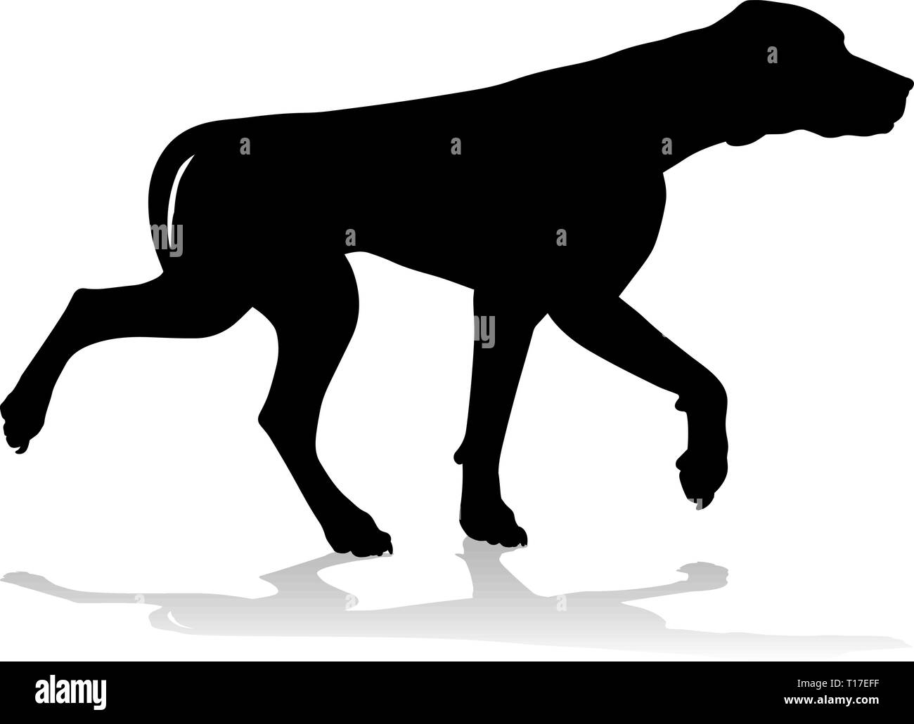 Silhouette cane animale domestico Illustrazione Vettoriale