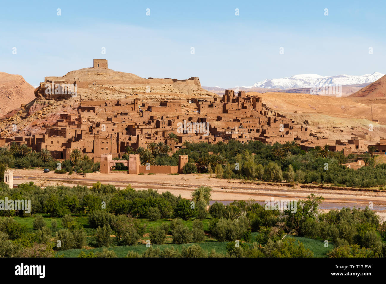 Le città fortificate, kasbah o ksar, lungo il primo percorso caravan tra Sahara e Marrakech nel presente giorno Marocco formano parte del popolare di oggi Foto Stock