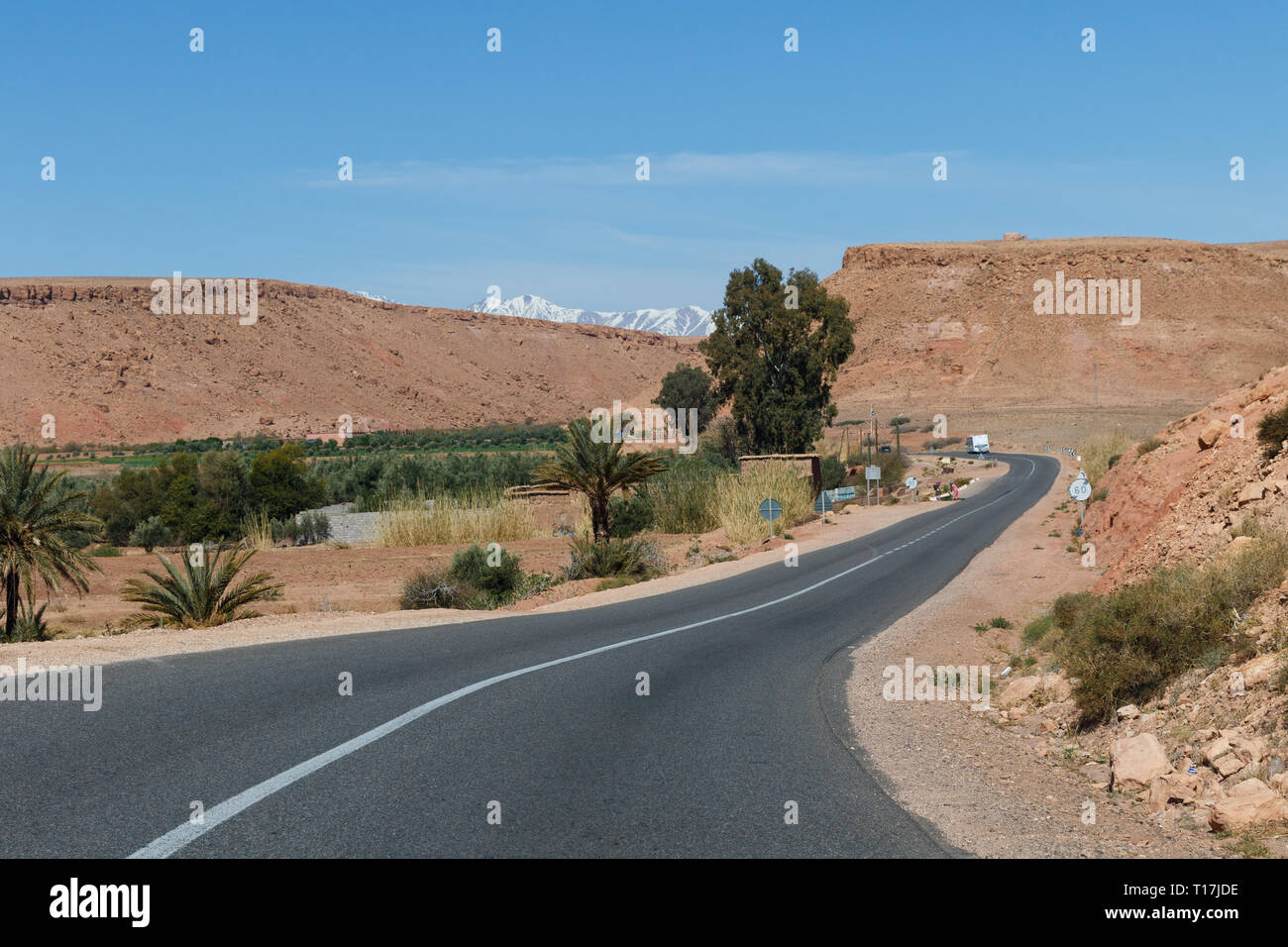 Le città fortificate, kasbah o ksar, lungo il primo percorso caravan tra Sahara e Marrakech nel presente giorno Marocco formano parte del popolare di oggi Foto Stock