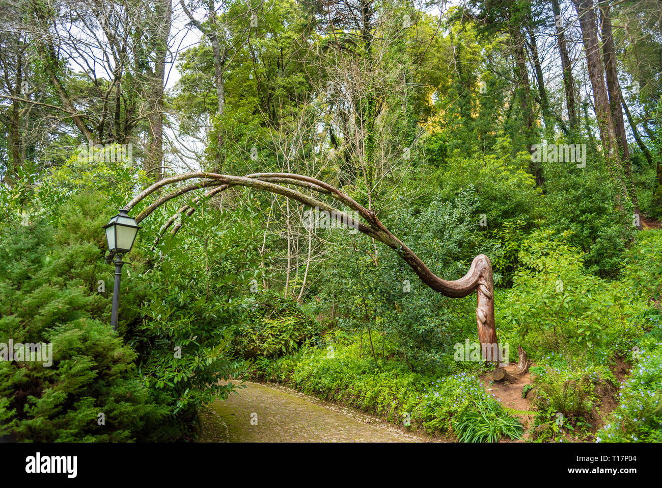 Pena Palace. Il palazzo è un sito Patrimonio Mondiale dell'UNESCO e una delle sette meraviglie del Portogallo. Sintra, Portogallo Foto Stock