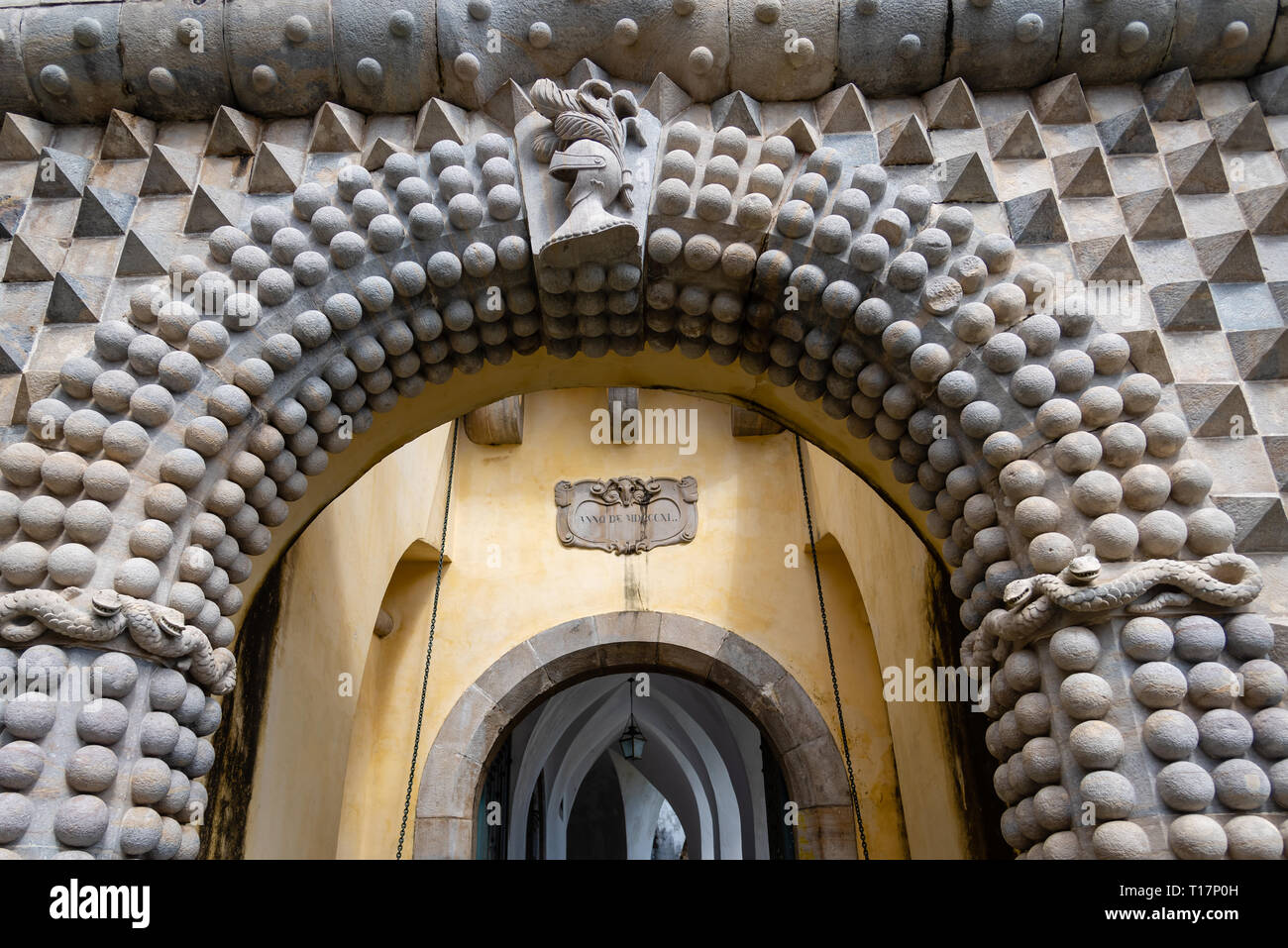 Pena Palace. Il palazzo è un sito Patrimonio Mondiale dell'UNESCO e una delle sette meraviglie del Portogallo. Sintra, Portogallo Foto Stock