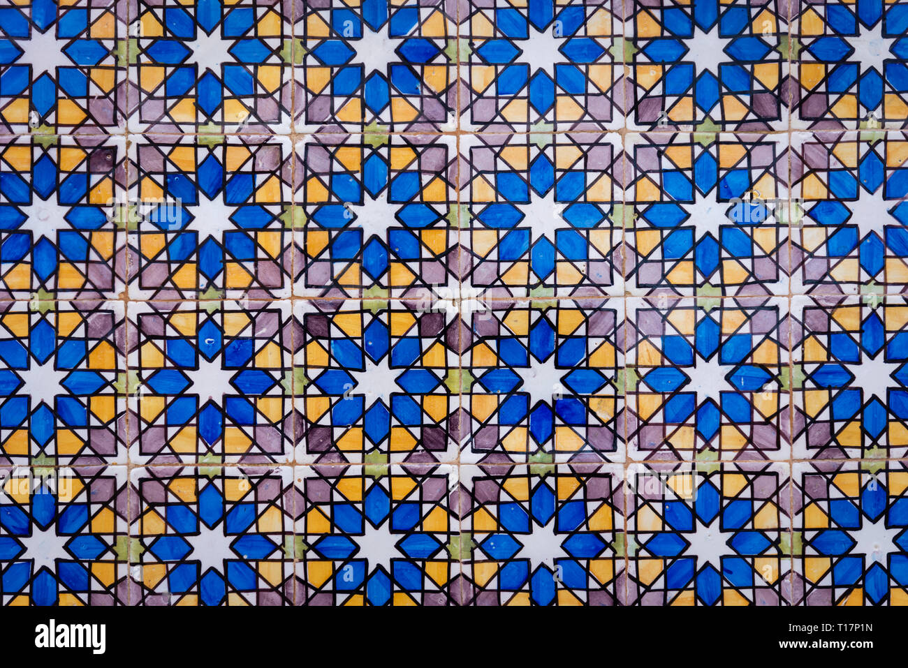Mosaico in pena Palace. Il palazzo è un sito Patrimonio Mondiale dell'UNESCO e una delle sette meraviglie del Portogallo. Sintra, Portogallo Foto Stock