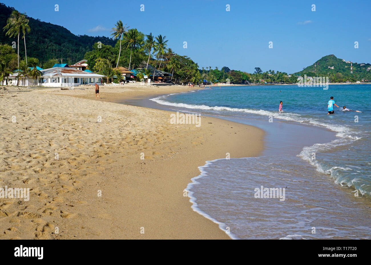Lamai Beach su Koh Samui, Golfo di Thailandia, Tailandia Foto Stock