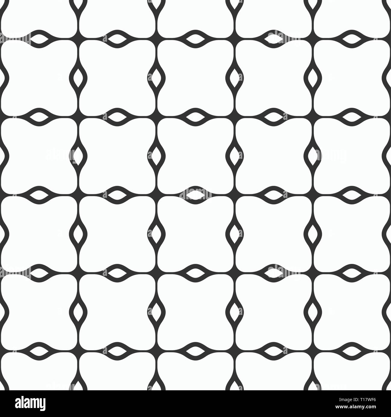 Abstract seamless disegno geometrico con strisce ondulate formando un  simmetrico griglia rettangolare. Moderna ed elegante struttura.  Ispessimento bande monocromatiche Immagine e Vettoriale - Alamy