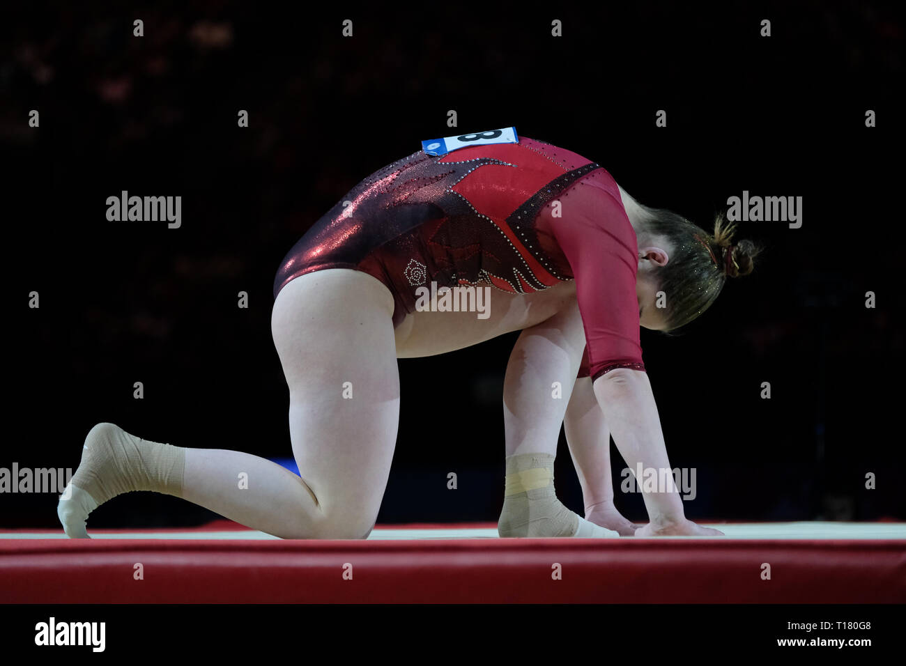 Birmingham, Regno Unito. 23 Marzo 2019.Aliya Mustafina (RUS) esecuzione alla donna della concorrenza per la ginnastica di Coppa del Mondo a Birmingham, Regno Unito. Credito: Giovanni Strondl. Credito: Giovanni Strondl/Alamy Live News Foto Stock