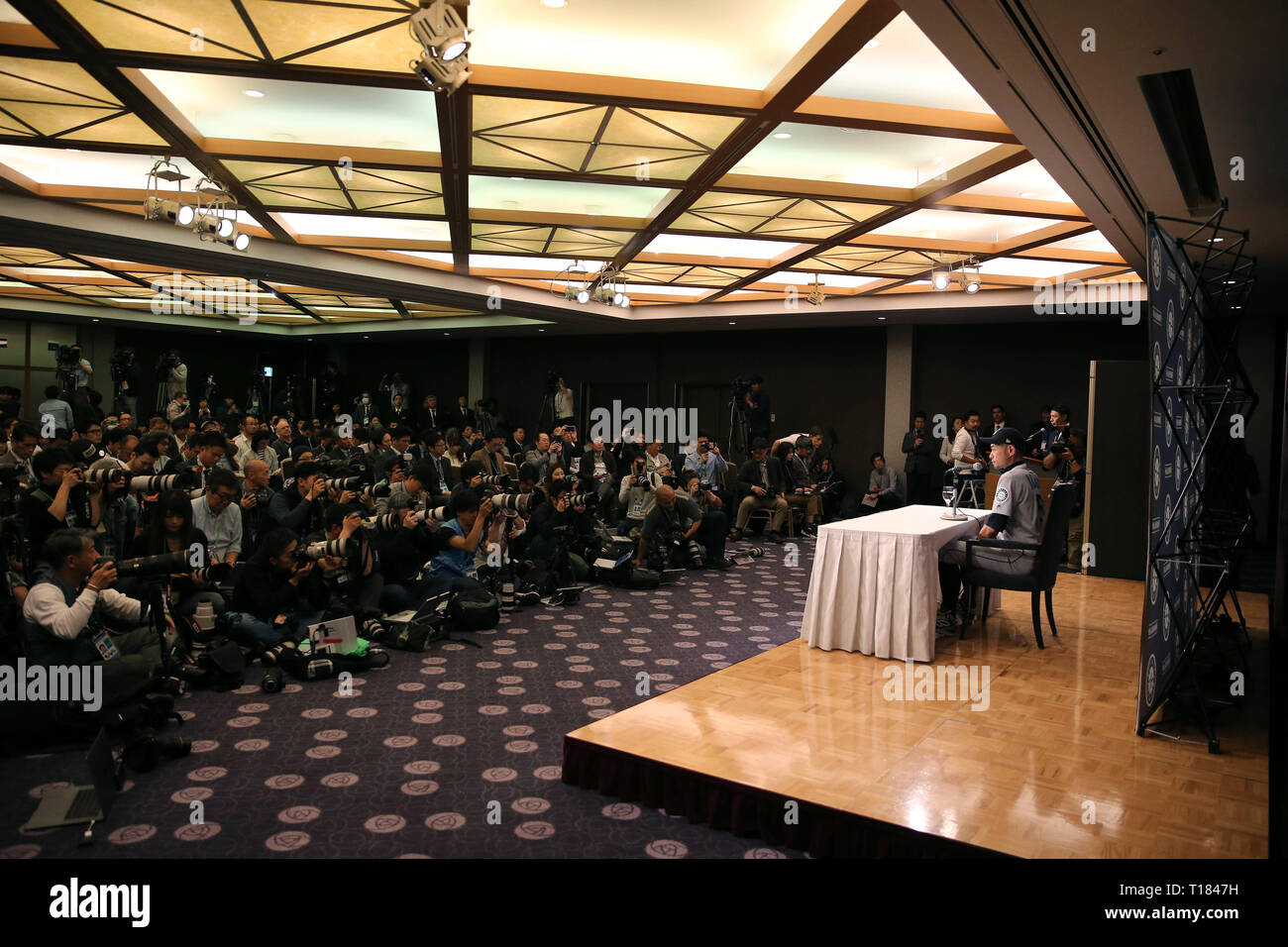 Tokyo, Giappone. Xxi Mar, 2019. Ichiro Suzuki (marittimi) : Baseball MLB OPENING SERIE 2019 conferenza stampa a Tokyo in Giappone . Credito: AFLO/Alamy Live News Foto Stock