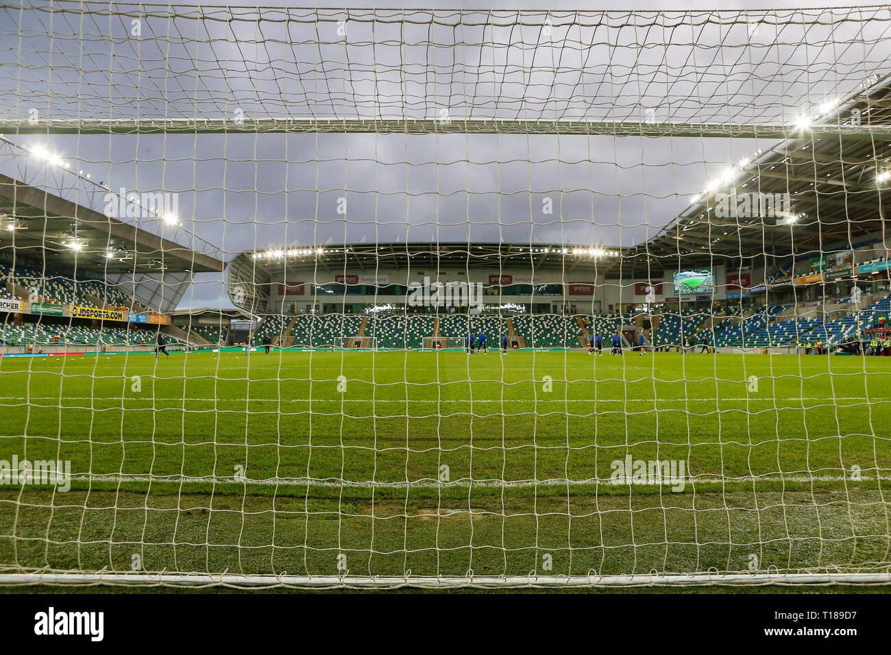 Windsor Park, Belfast, Irlanda del Nord. 24 Mar, 2019. Il Campionato Europeo UEFA football di qualificazione, l'Irlanda del Nord contro la Bielorussia; una vista generale di Windsor Park Credit: Azione Plus sport/Alamy Live News Foto Stock