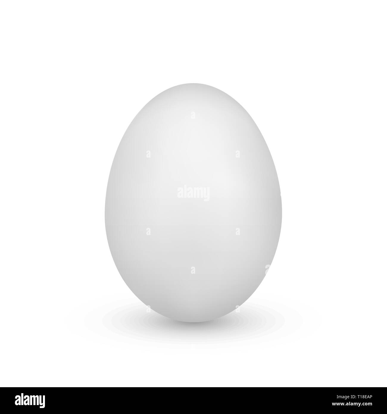 Uovo di bianco. Uovo di pollo simbolo di Pasqua. Illustrazione di vettore isolato su sfondo bianco Illustrazione Vettoriale