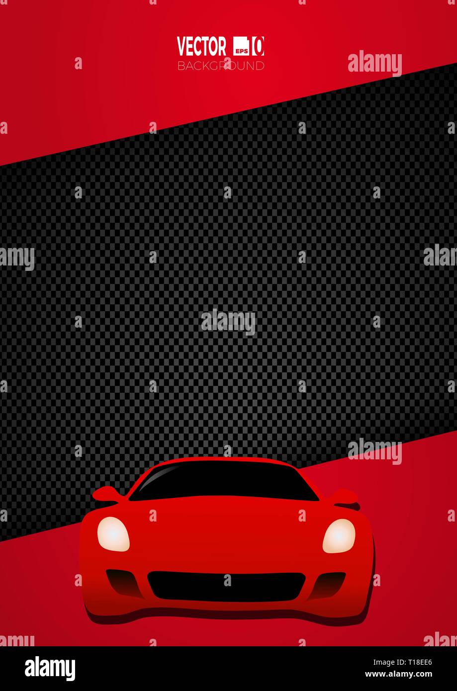 Auto da corsa su di fibra di carbonio dello sfondo. Poster del vettore Illustrazione Vettoriale