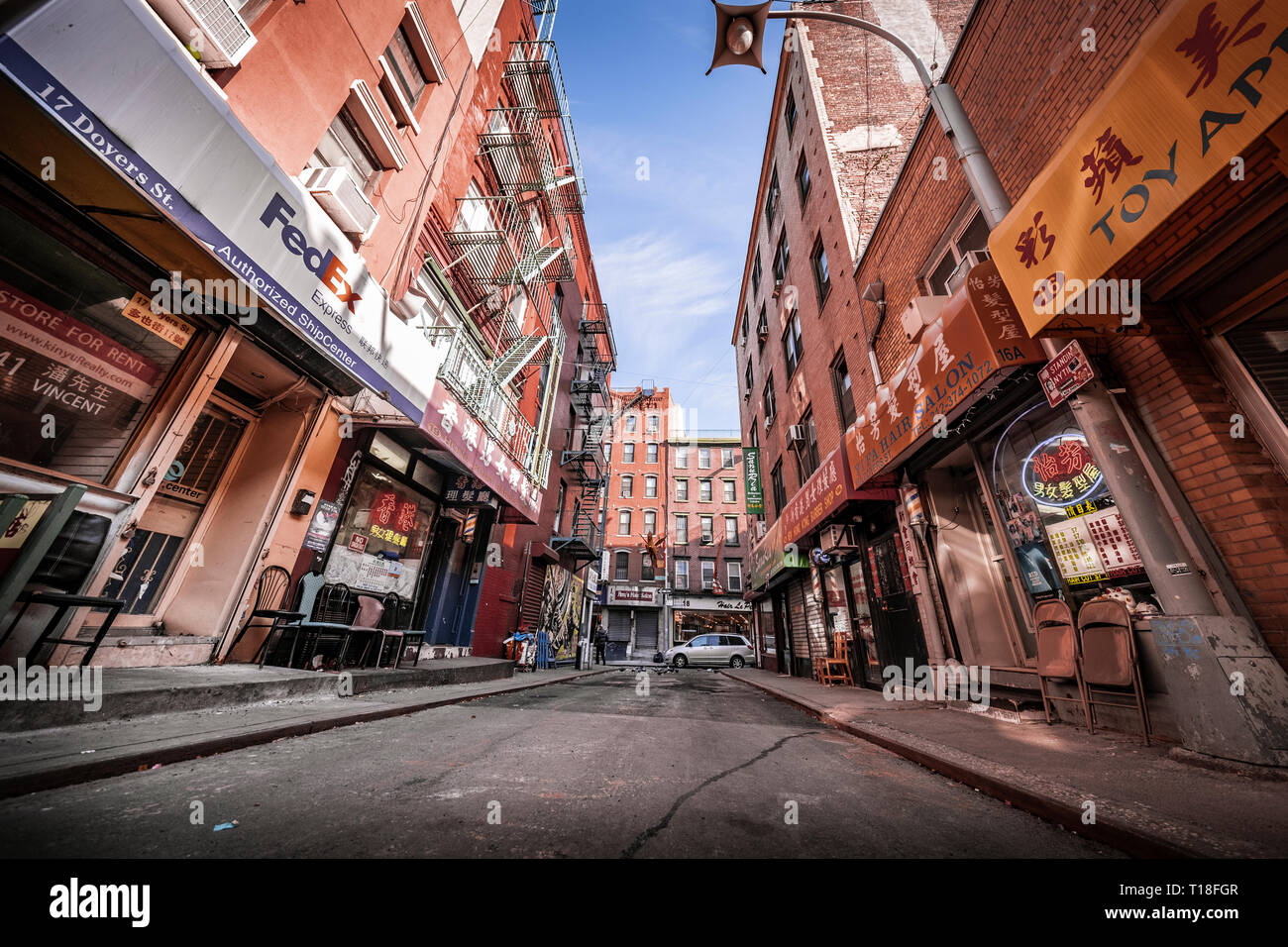 Cina Città, New York City! preso in una giornata fredda in inverno. Foto Stock