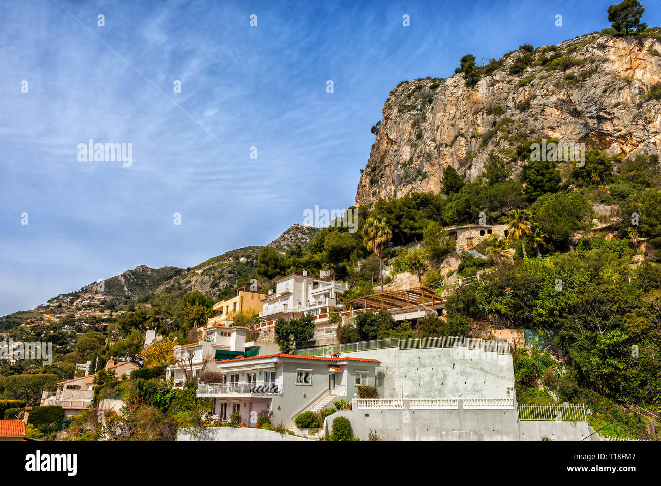 Eze sur Mer città del Mediterraneo in Francia costa azzurra - La costa azzurra, Alpes-Maritimes regione. Foto Stock