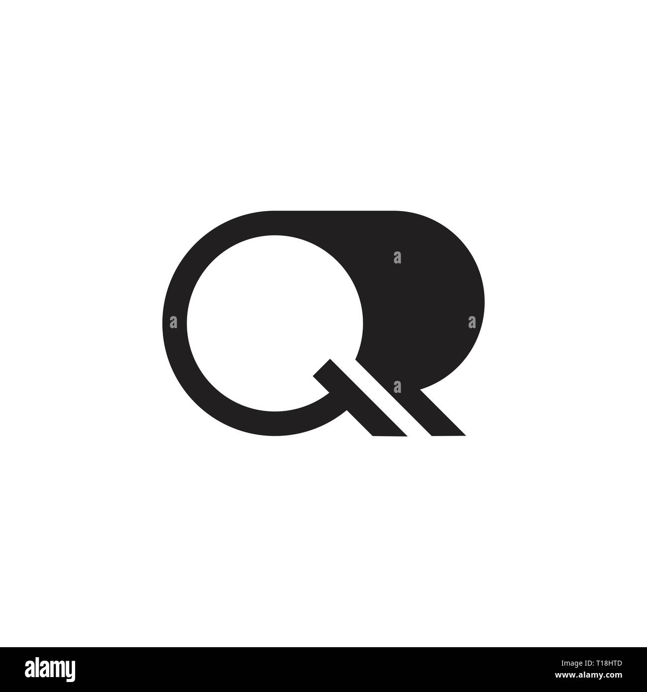 Lettera q curve geometriche semplici logo Illustrazione Vettoriale