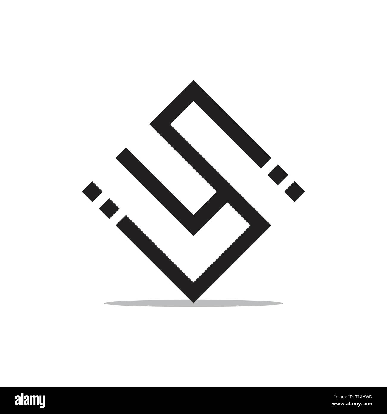 Abstract lettere su punti linea geometrica vettore logo Illustrazione Vettoriale