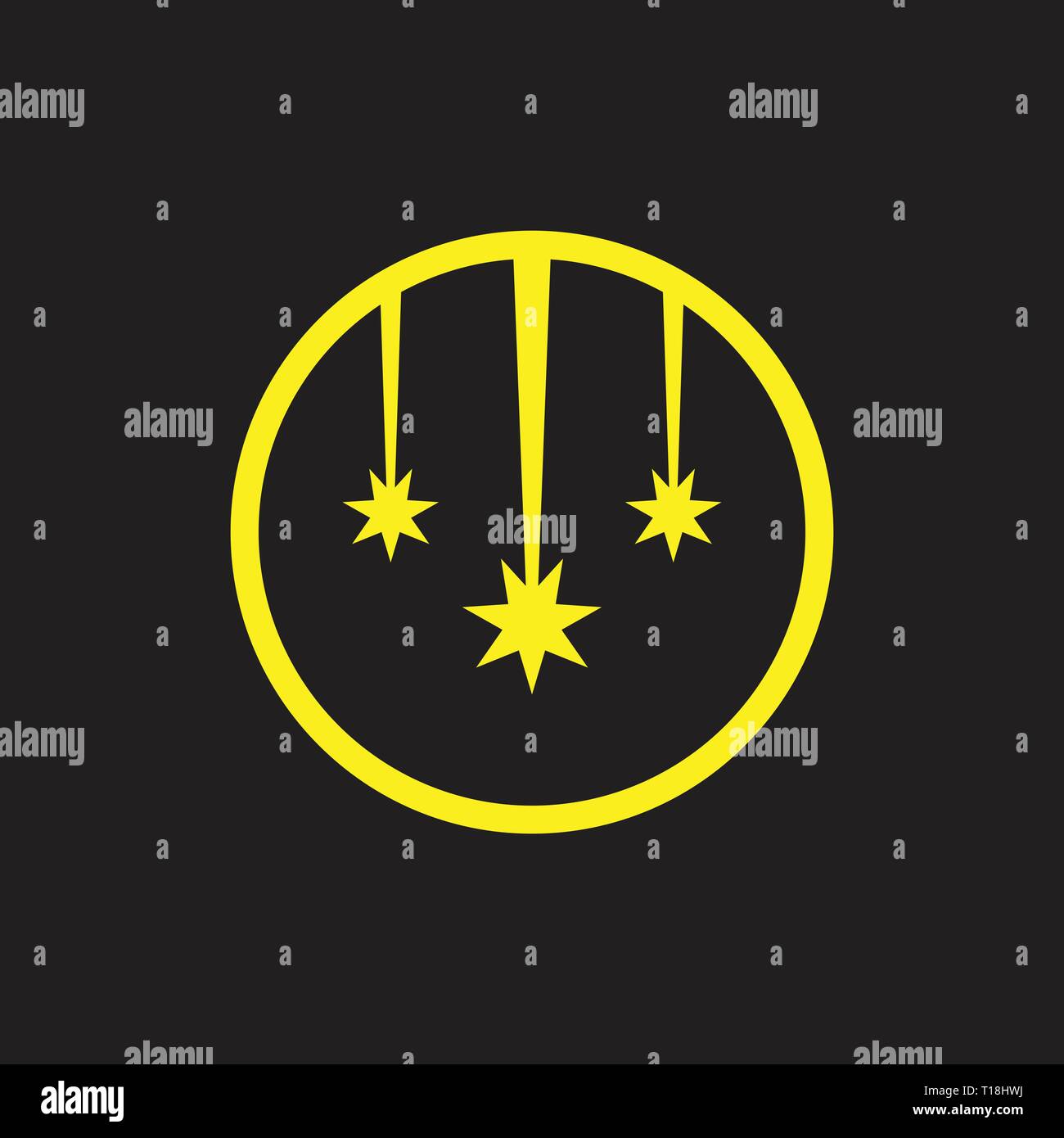 Stella cometa caduta simbolo vettore logo Illustrazione Vettoriale