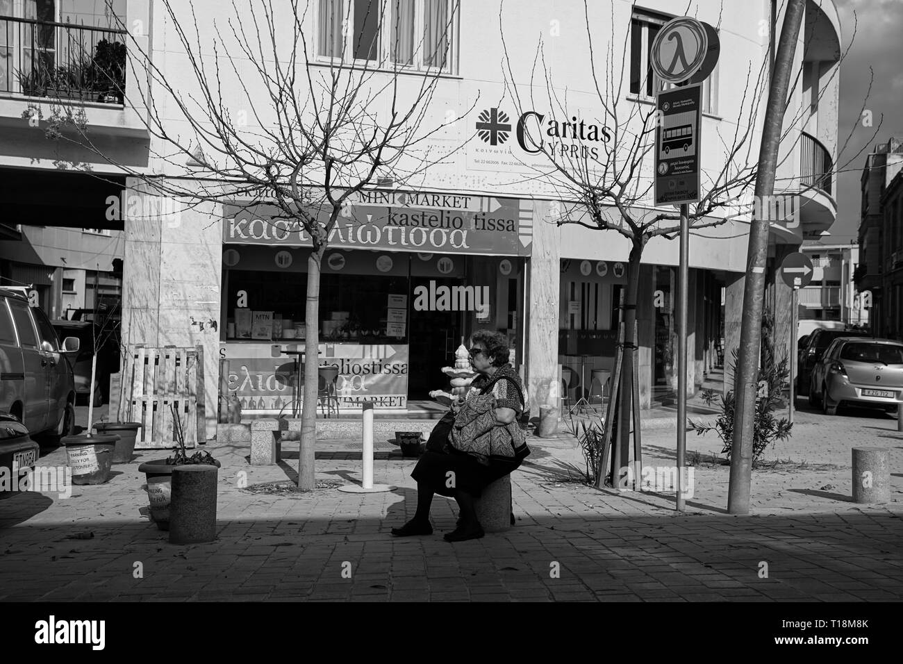 Nicosia è stata abitata per oltre 4.500 anni ed è la capitale di Cipro sin dal X secolo. La divisione del paese dopo la guerra del 1974. Foto Stock