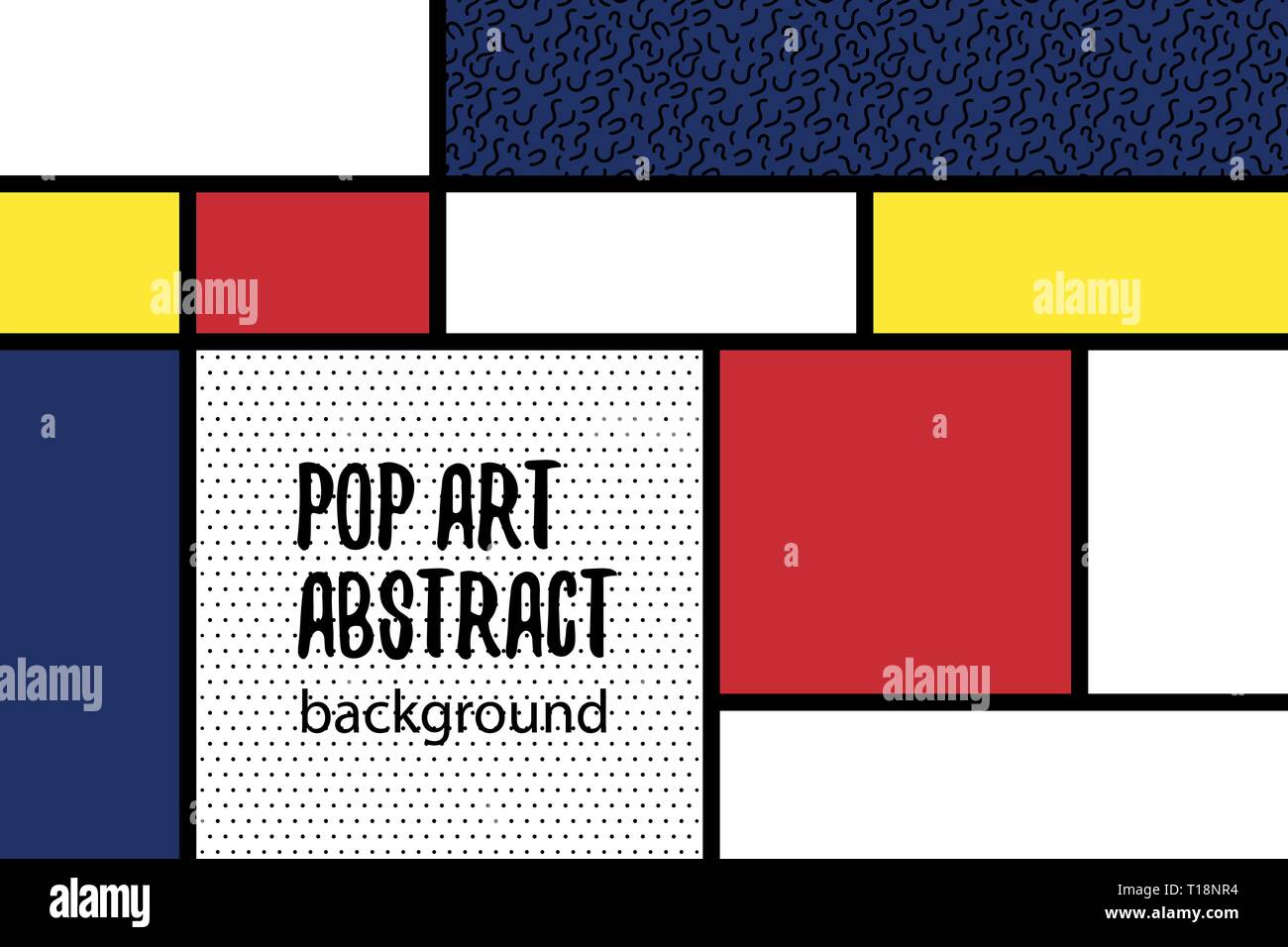 La pop art di Mondrian geometria linea stile retro Illustrazione Vettoriale