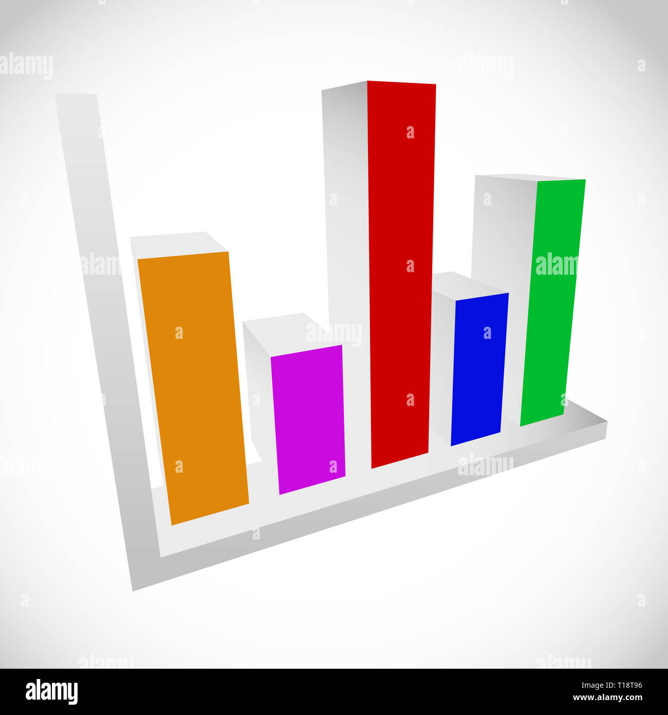 Grafico a barre 3D, il grafico a barra, schema elemento. Foto Stock