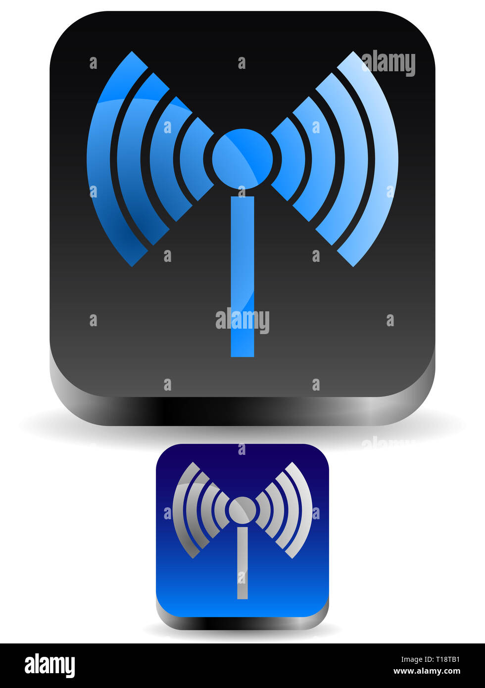 Torre della radio, radio, connessione wireless, antenna, trasmettitore le icone degli elementi del vettore. Foto Stock Torre della radio, radio, connessione wireless, antenna, trasmettitore le icone degli elementi del vettore. Foto Stock