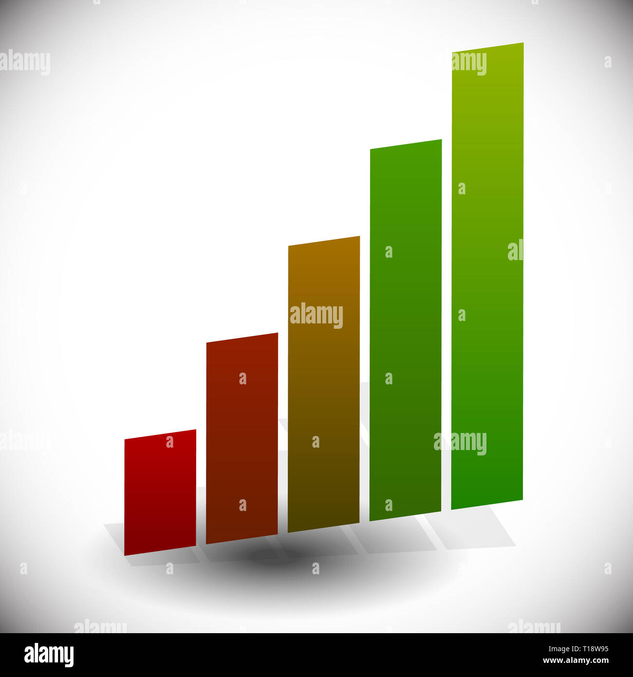Grafico a barre, grafico a barre elemento isolato su bianco. Foto Stock