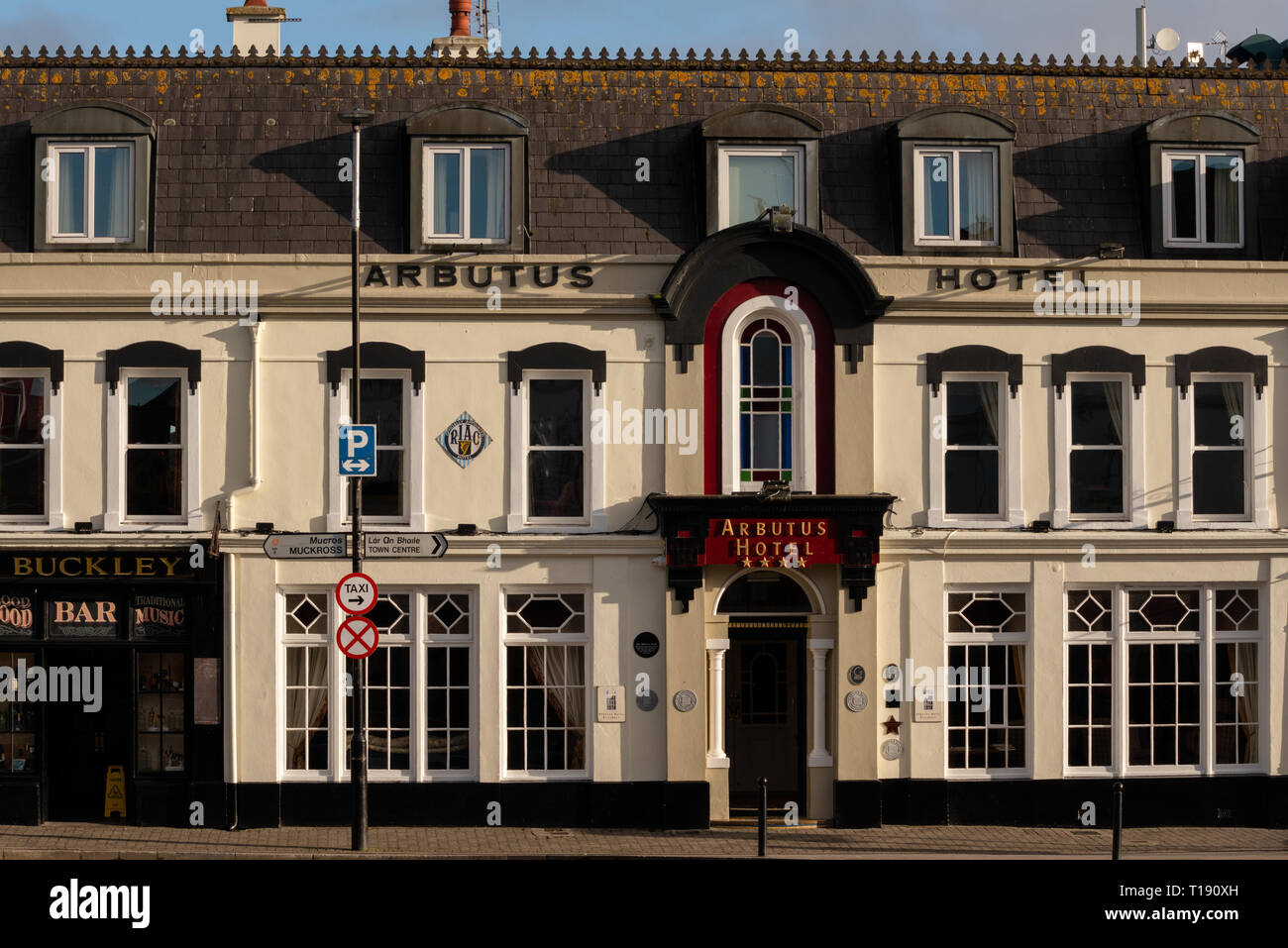 Arbutus Hotel e Buckley Bar a Killarney, County Kerry, Irlanda. Foto Stock