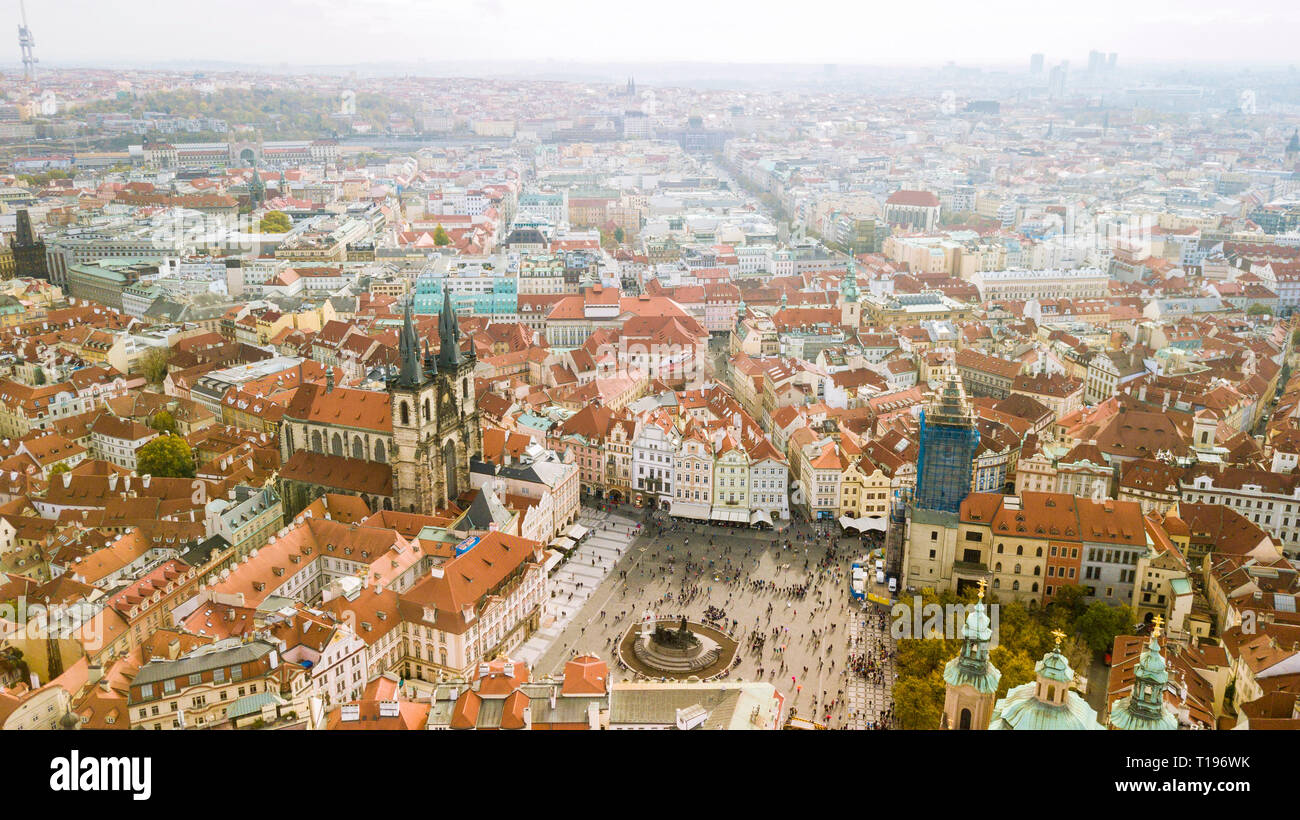 Prague Old Town Center (Staromestecky namesti) Foto Stock