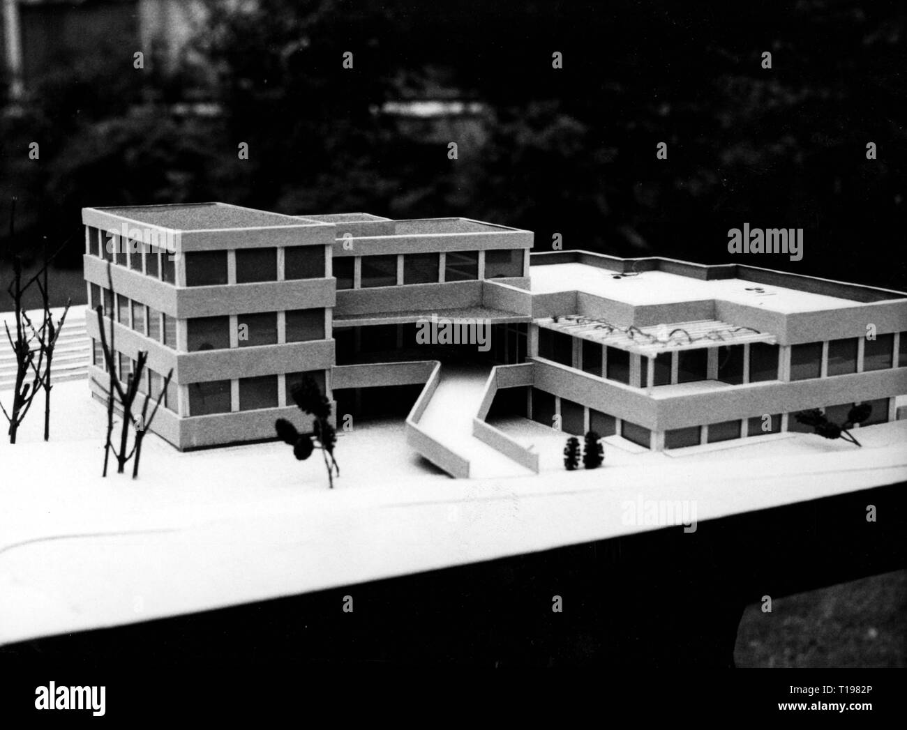 Architettura, modelli, il modello del Wilhelm-Hansmann-Haus a Dortmund, 1968, Additional-Rights-Clearance-Info-Not-Available Foto Stock