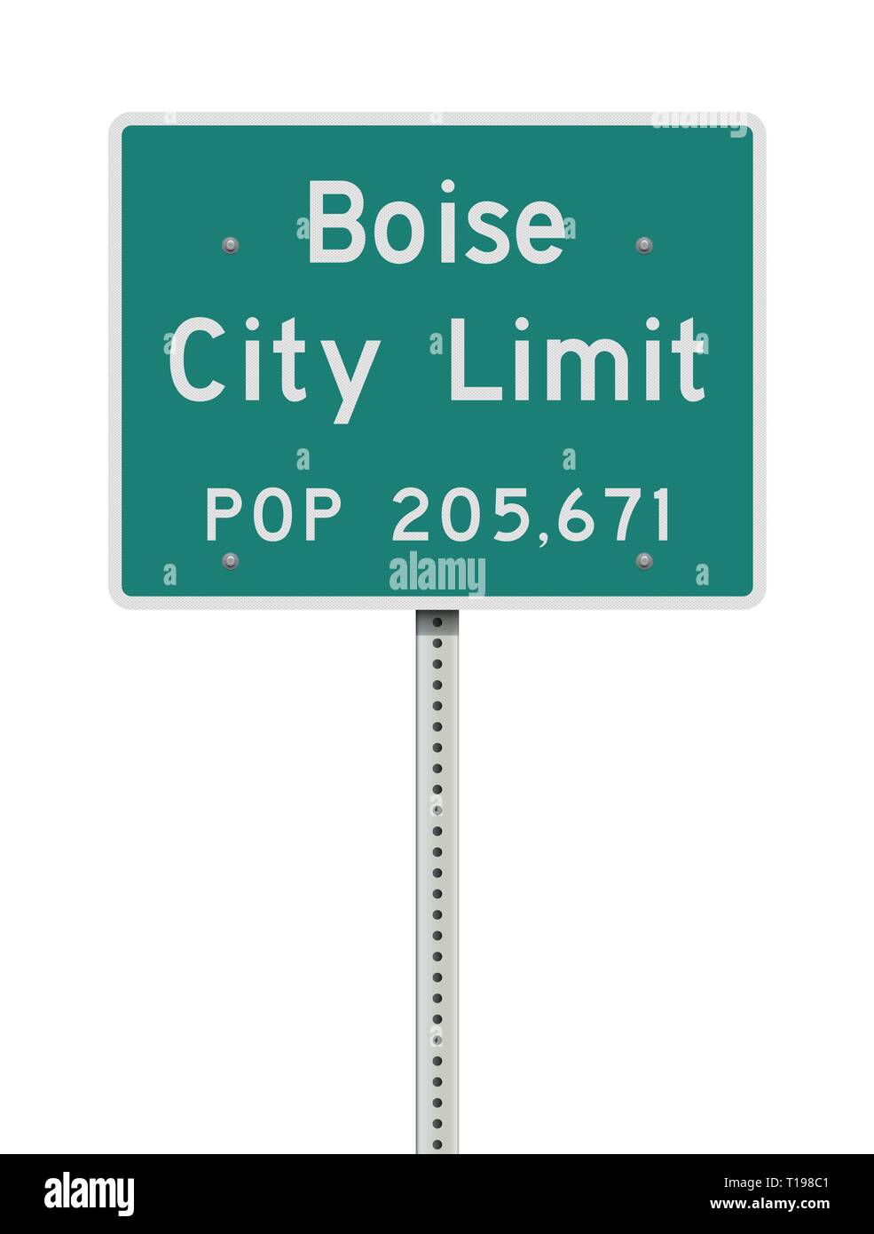 Illustrazione Vettoriale di Boise City limitare cartello verde Illustrazione Vettoriale
