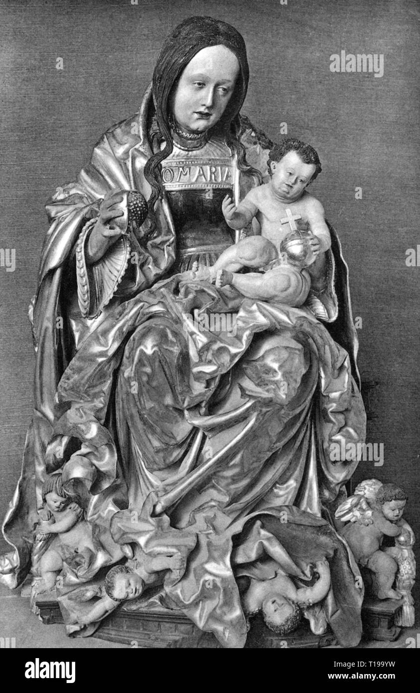La religione, il cristianesimo, Madonna / Maria con bambino Madonna con Bambino, scultura, da Hans Leinberger (circa 1475 / 1480 - 1531), 1527, legno verniciato, chiesa parrocchiale, Polling Additional-Rights-Clearance-Info-Not-Available Foto Stock