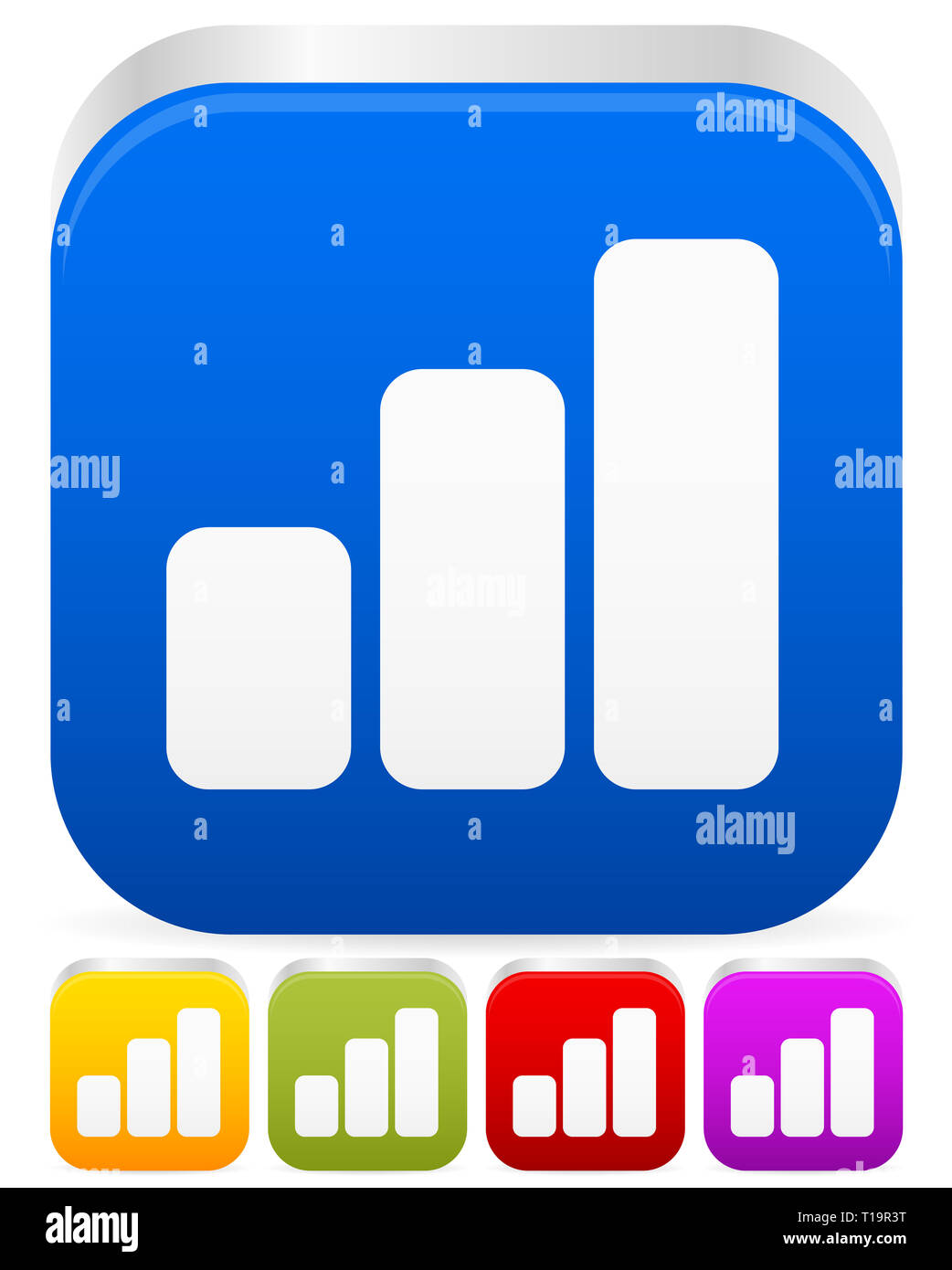 Eps 10 illustrazione vettoriale di crescente bar-chart, bar-icona grafico / grafica Foto Stock