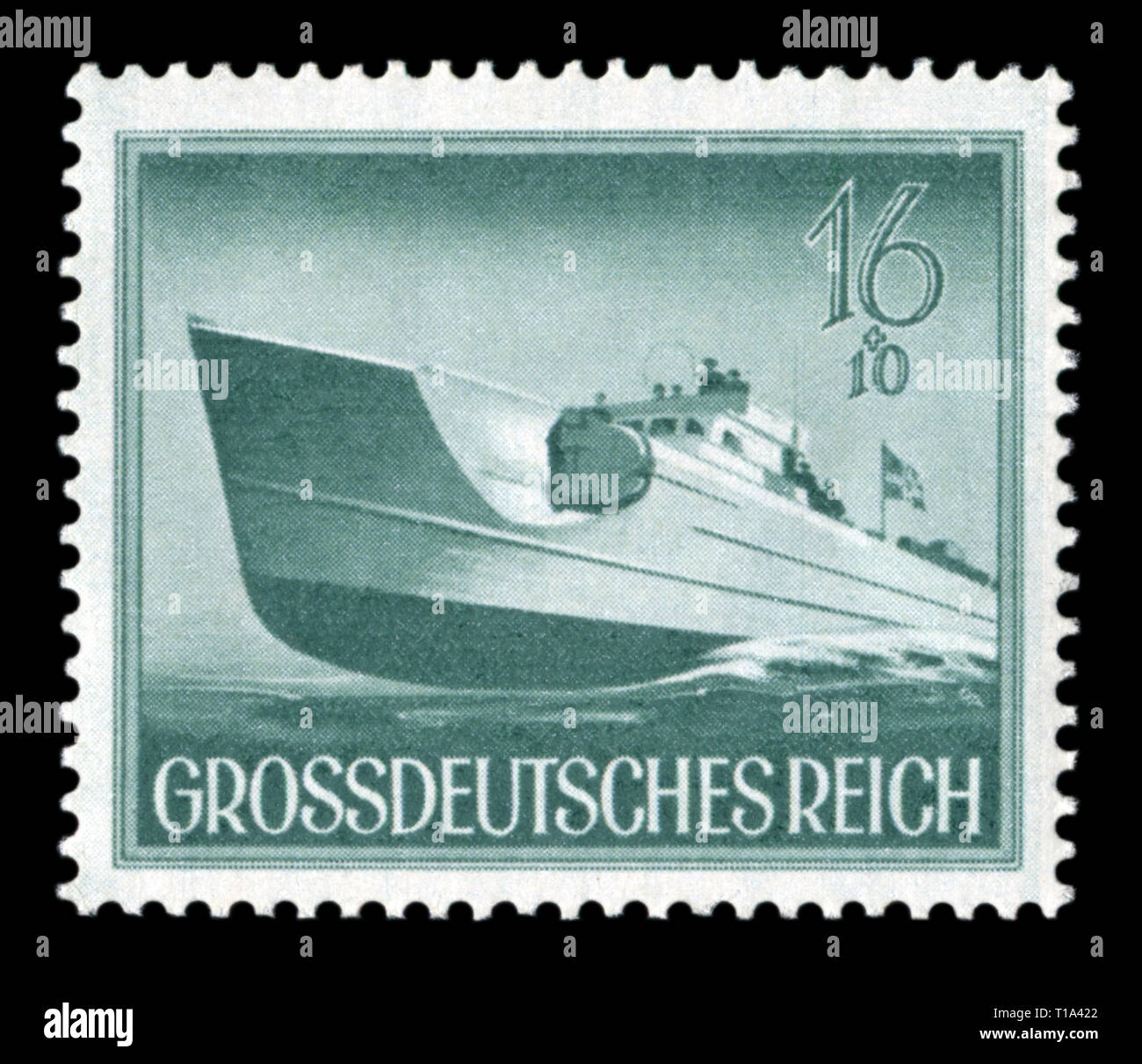 German Historical timbro: S 26-29 serie torpediniere. Giornata di commemorazione dei caduti, Kriegsmarine, edizione 1944, Germania Foto Stock