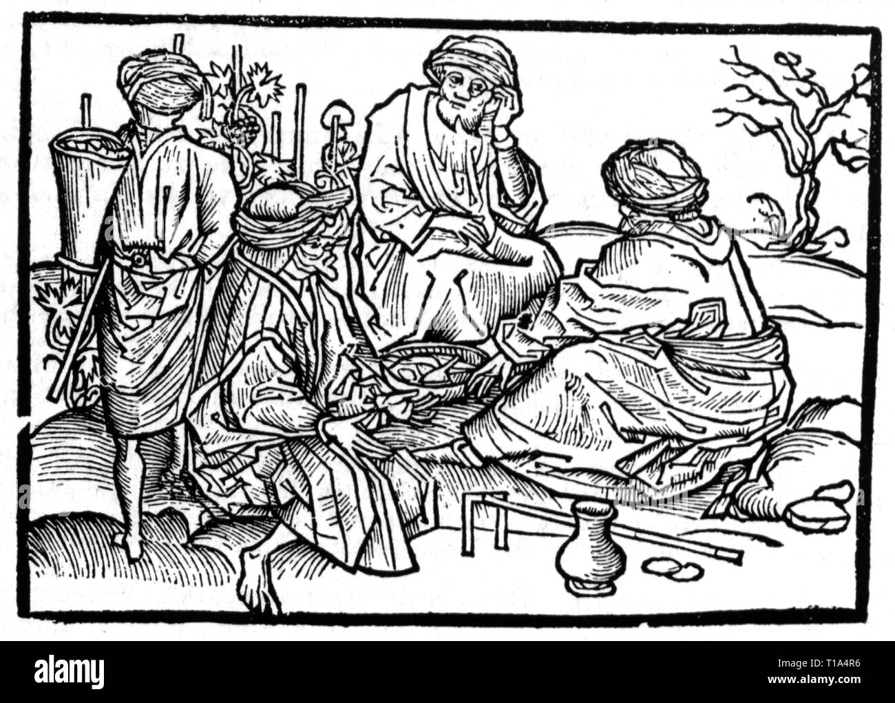 Geografia / viaggi, Israele, persone, Siriani che vivono in Gerusalemme, xilografia, da Erhard Reuwich, da: Bernhard von Breidenbach, "Peregrinatio in terram sanctam', Mainz, 1486, artista del diritto d'autore non deve essere cancellata Foto Stock