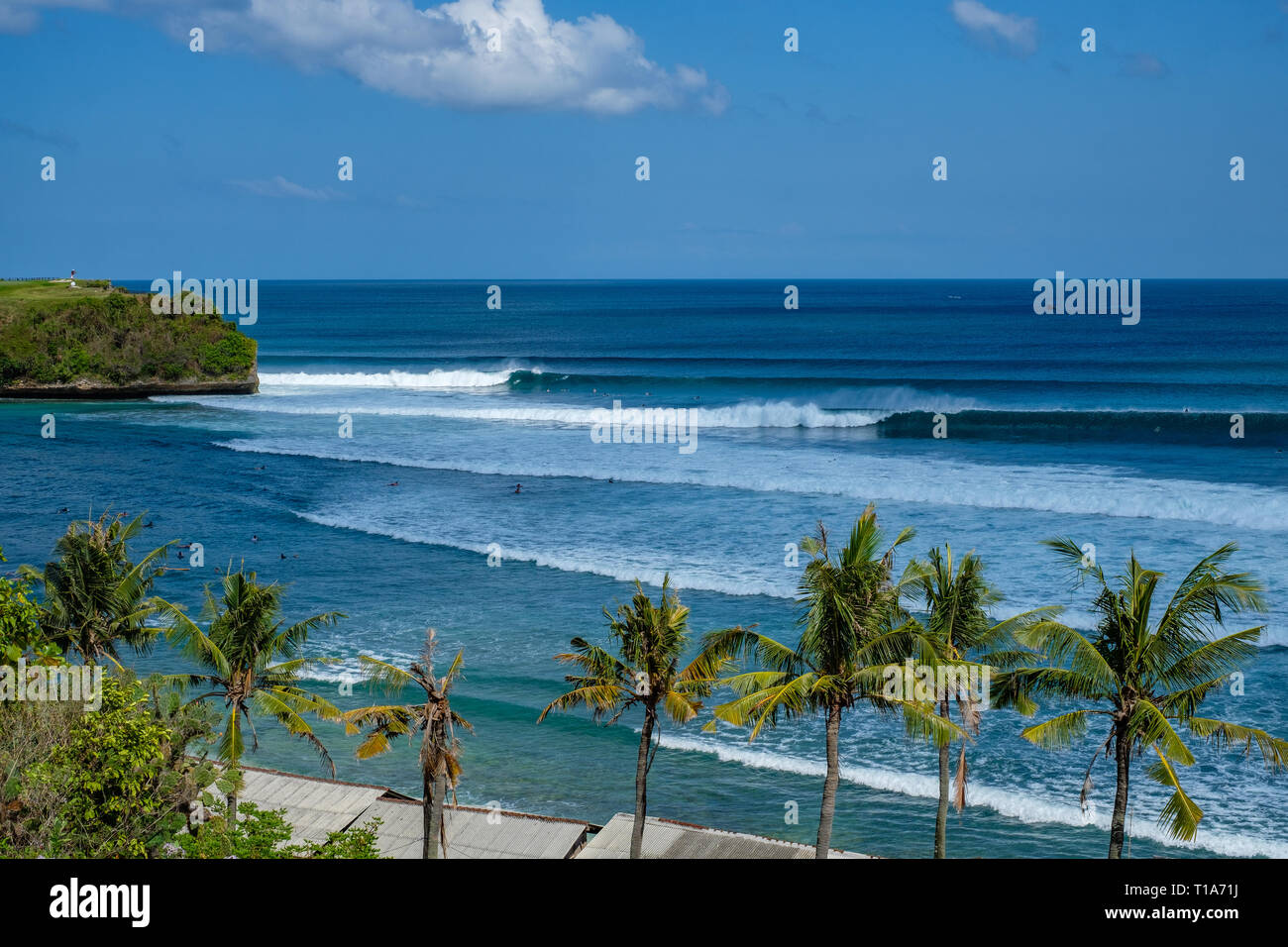 Vista di Balangan surf spot, Bali, Indonesia Foto Stock