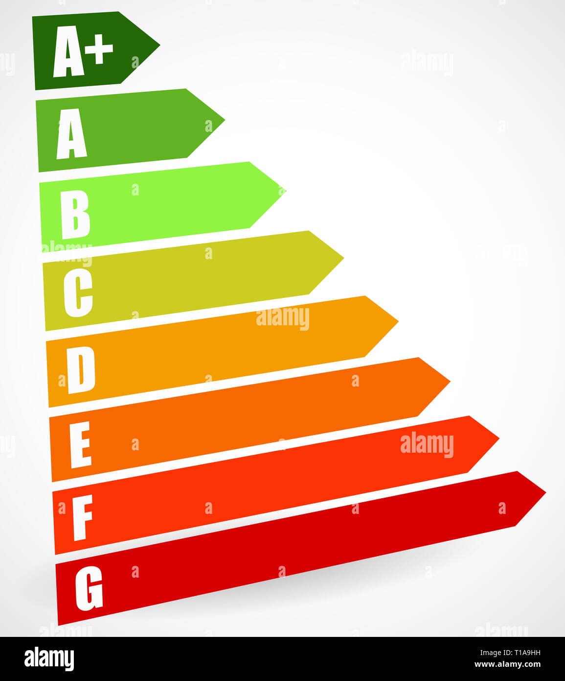Energia nominale certificato, Certificati di Prestazione Energetica. L'efficienza energetica, il consumo di energia rating per le case, case, edifici Foto Stock