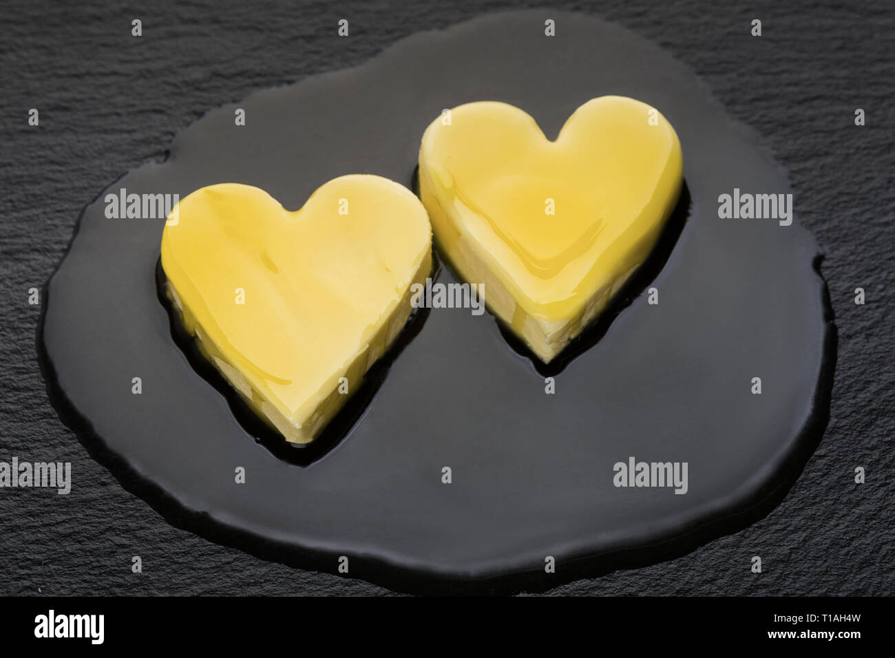 Colesterolo alto concetto di alimenti Foto Stock