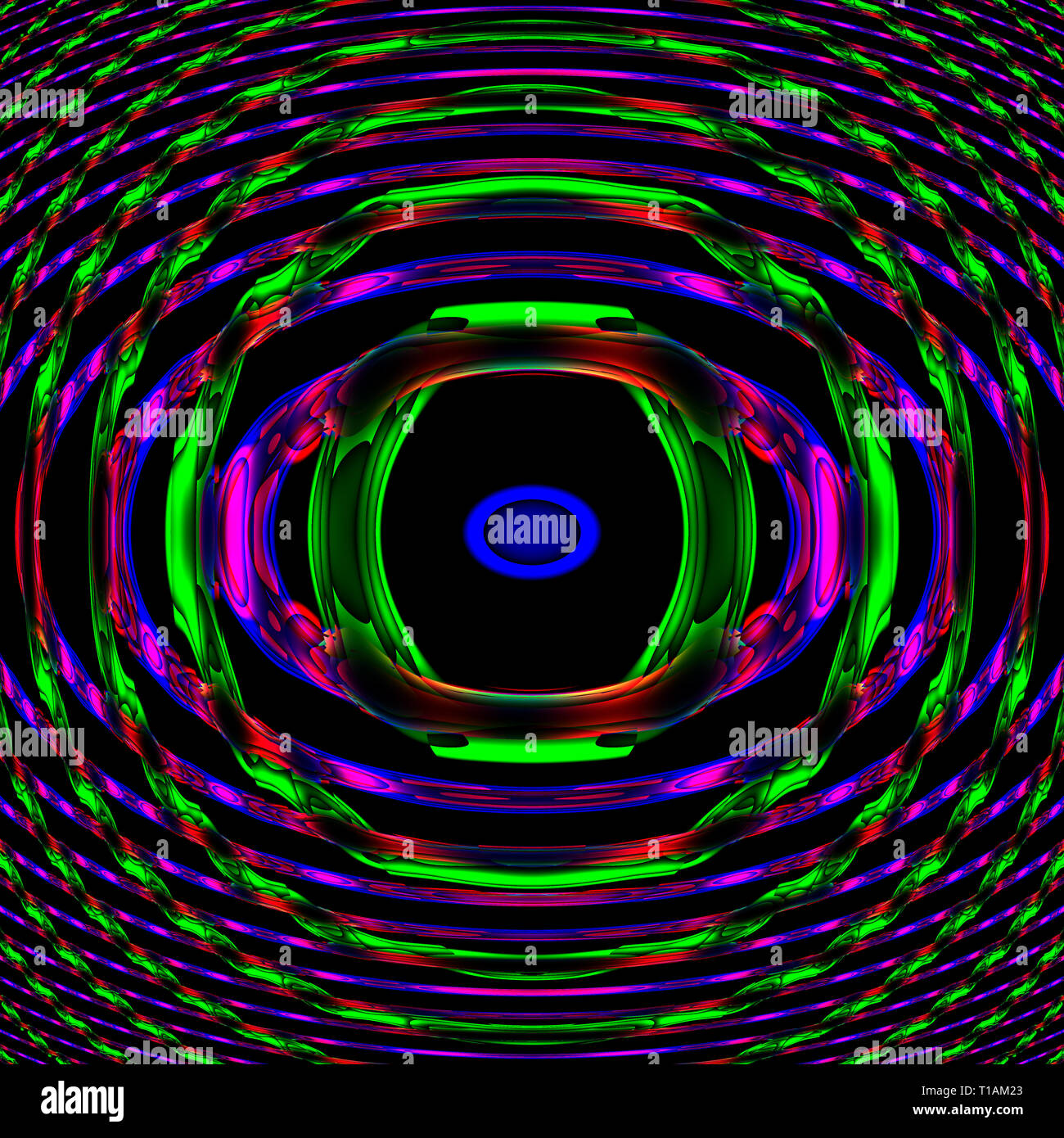 Computer immagine generata di incrocio simmetrico con forme differenti per forma e per una vasta gamma di colori Foto Stock