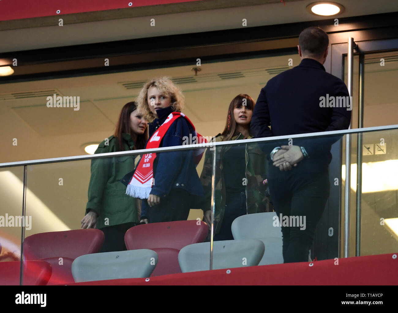 Varsavia, Polonia. Il 24 marzo 2019. Anna Lewandowska moglie di Robert Lewandowski (Polonia) durante UEFA EURO 2020 richiama la Polonia - Lettonia nel marzo 24, 2019, Varsavia sulla PGE dello stadio nazionale a Varsavia in Polonia ha vinto con la Lettonia 2:0 Credito: Maciej Gillert/Alamy Live News Foto Stock