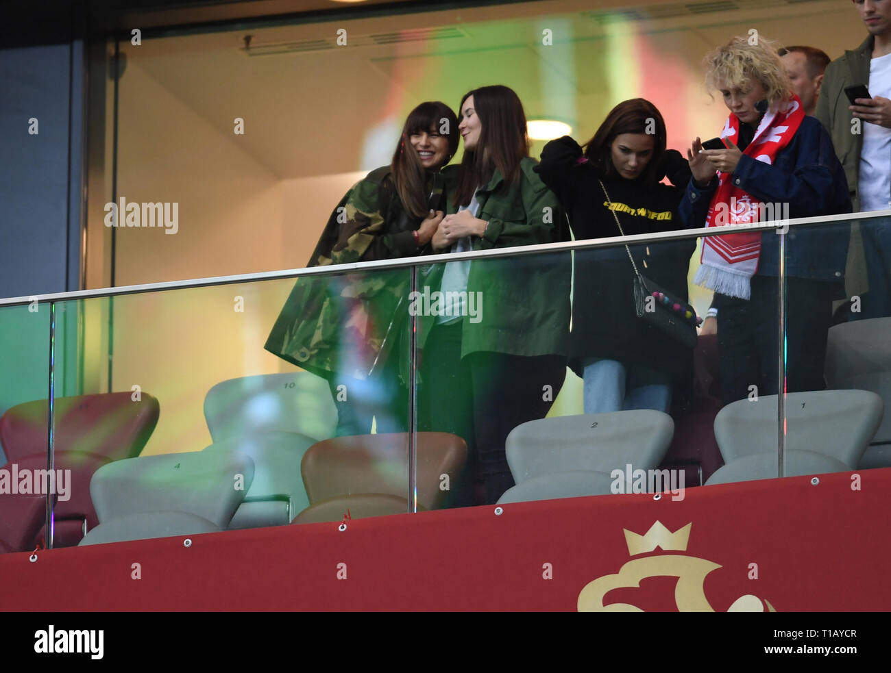 Varsavia, Polonia. Il 24 marzo 2019. Anna Lewandowska moglie di Robert Lewandowski (Polonia) durante UEFA EURO 2020 richiama la Polonia - Lettonia nel marzo 24, 2019, Varsavia sulla PGE dello stadio nazionale a Varsavia in Polonia ha vinto con la Lettonia 2:0 Credito: Maciej Gillert/Alamy Live News Foto Stock