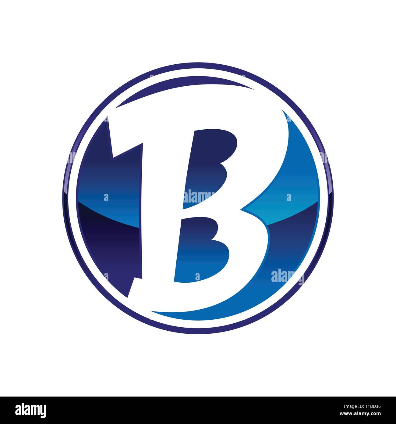 Tripla B sigla Lettermark cerchio simbolo vettore Logo grafico del modello di progettazione Illustrazione Vettoriale