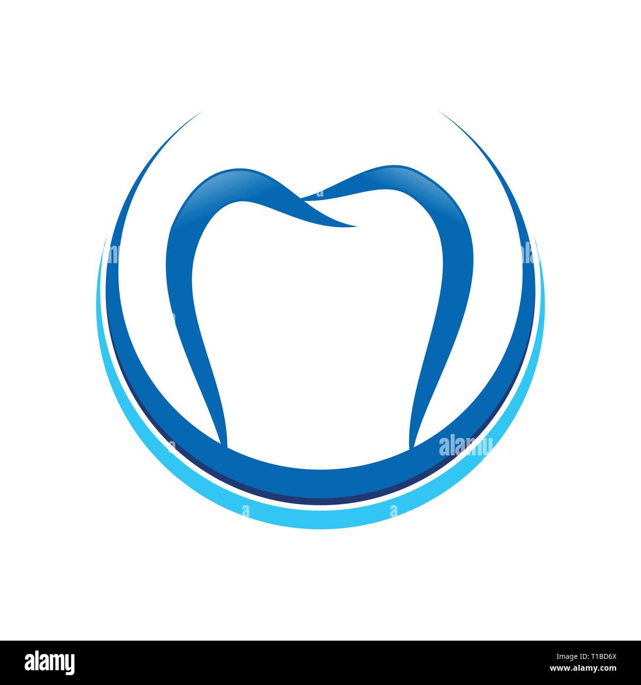 Dental Mezzaluna simbolo vettore Logo grafico del modello di progettazione Illustrazione Vettoriale