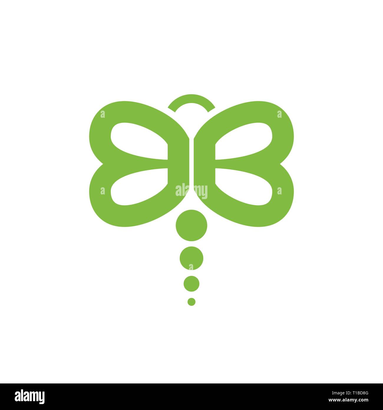 Lettermark BB iniziali di libellula simbolo vettore Logo grafico del modello di progettazione Illustrazione Vettoriale