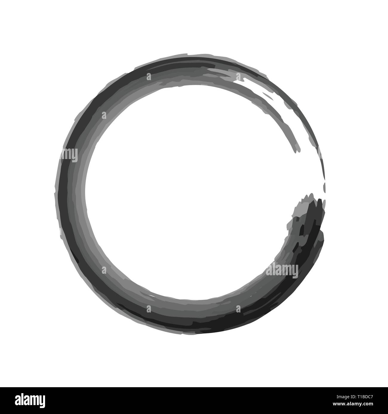 Zen inchiostro ad acquerello pennello simbolo Vector Graphic Logo Design Illustrazione Vettoriale