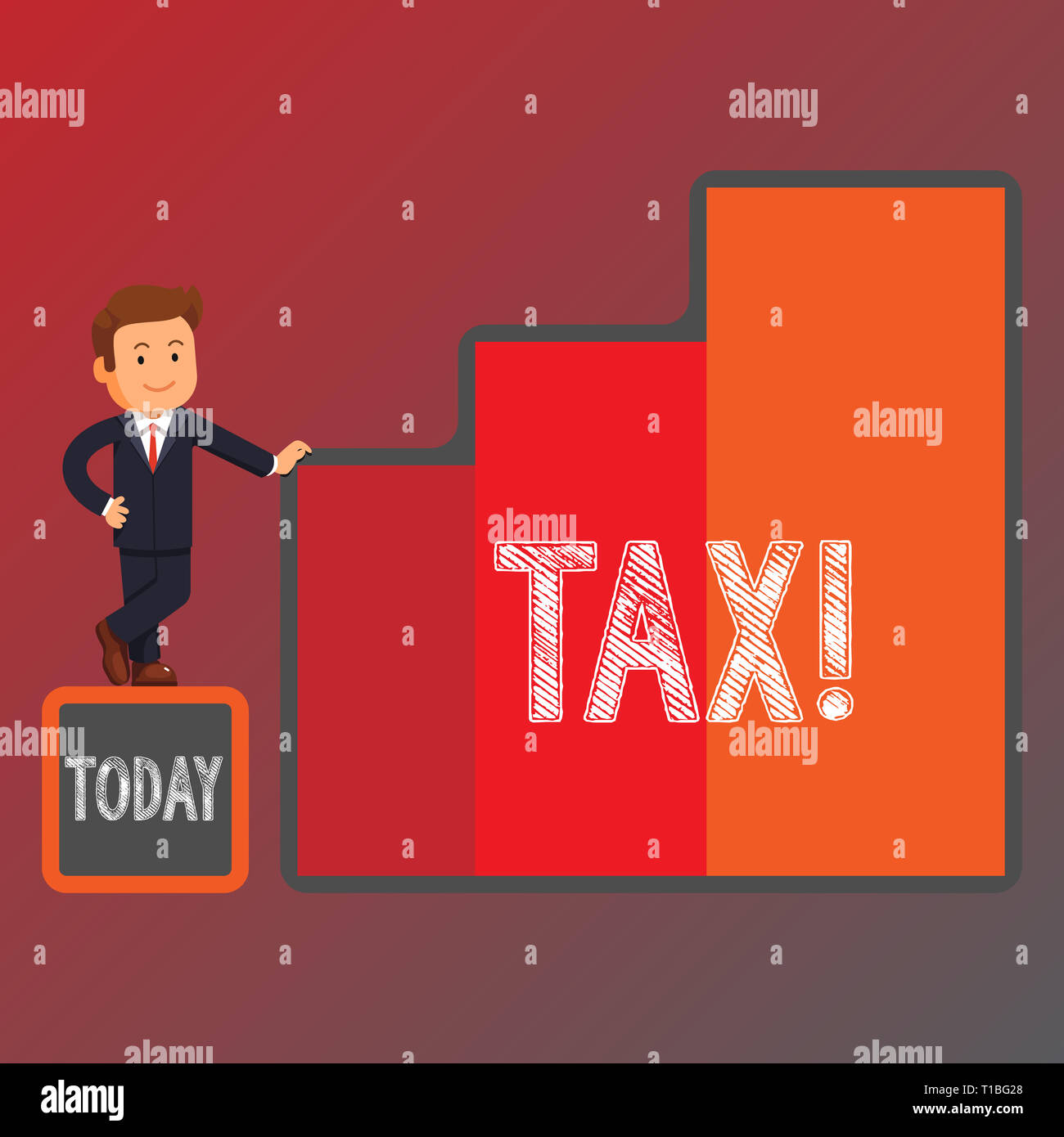 Mano concettuale che mostra la scrittura imposta. Concetto significato Obbligo di pagamento di imposte da mostrare al governo di aumentare le entrate imprenditore presentando crescere Foto Stock