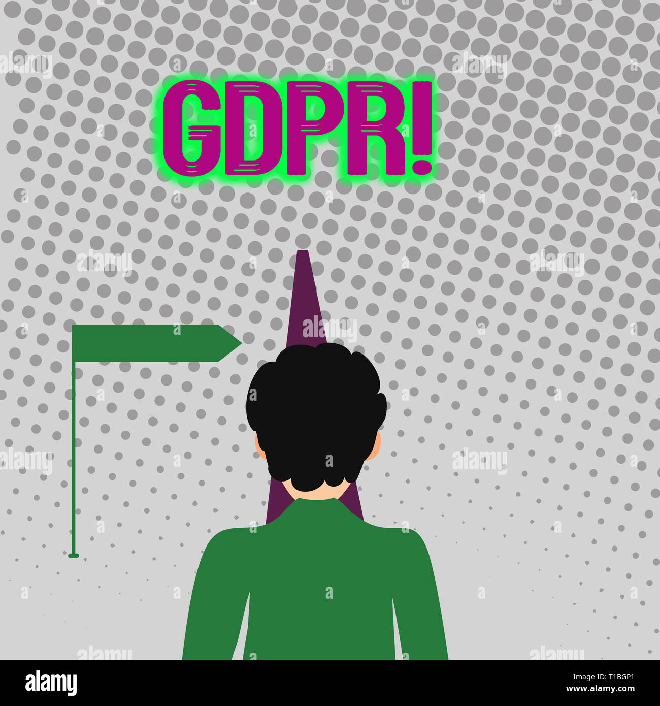 La grafia la scrittura di testo il PILR. Foto concettuale generale della protezione dei dati il Regolamento privacy leggi UE conformità uomo rivolto verso la distanza avanti e Blocki Foto Stock