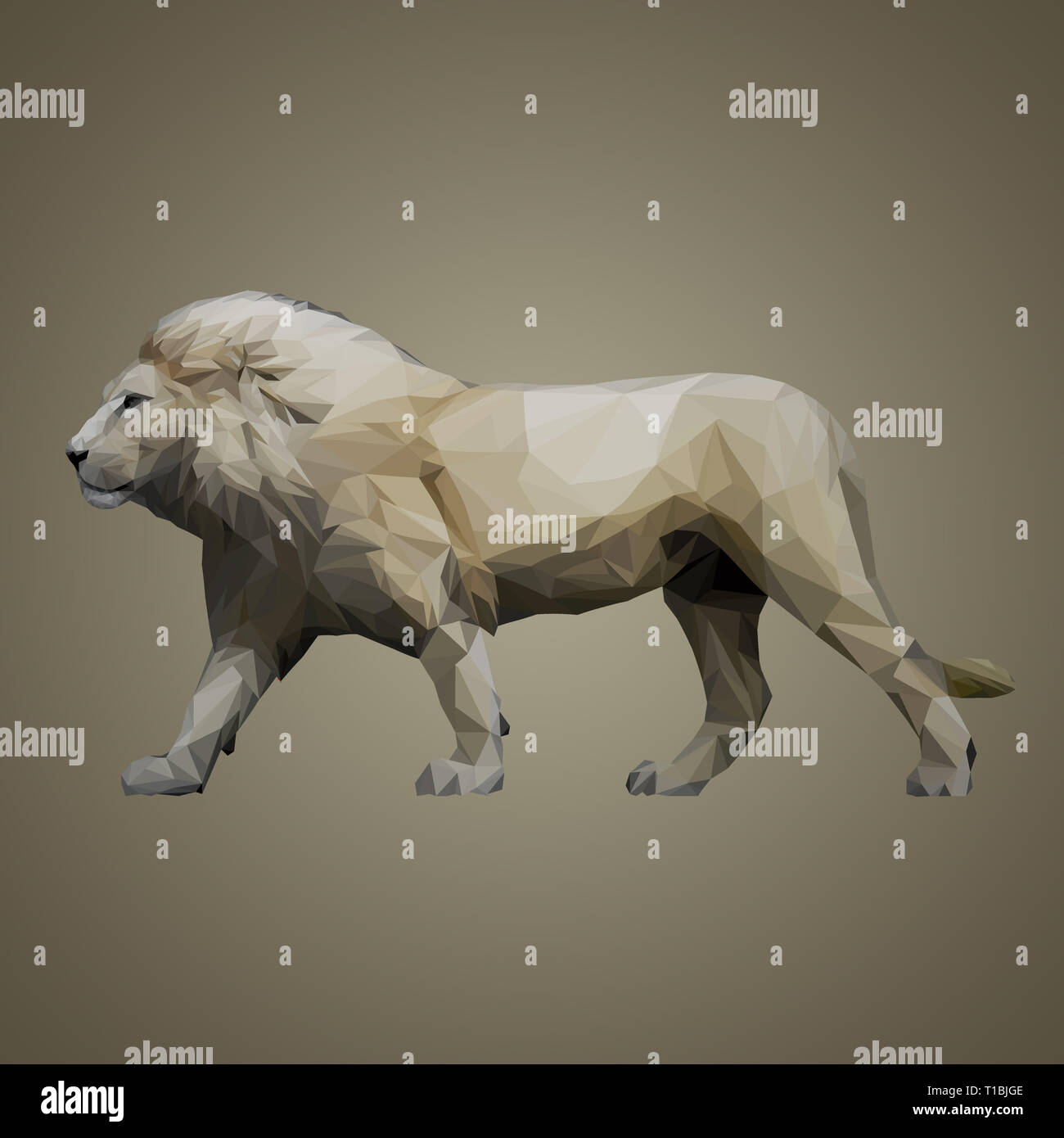 Wild Lion grafica di sfondo con effetto poligonale ( bassa poli ) Foto Stock